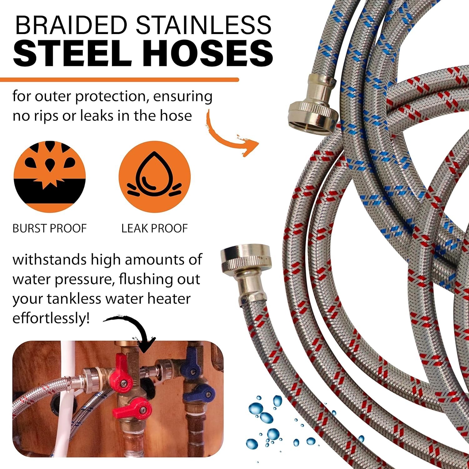 Tankless Water Heater Flush Kit with Gallon Liquid Descaling and and 1/6HP Pump