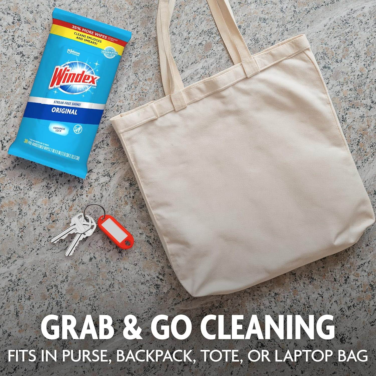 Windex Wipes Glass Cleaning, Pre-Moistened Glass and Surface Wipes to Clean Home