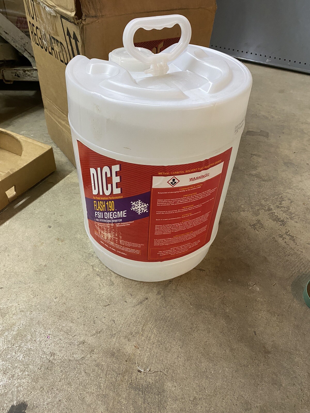 diethylene glycol 100% 5 gallon Dice Flash 190 FSII diegme fuel system de-icing