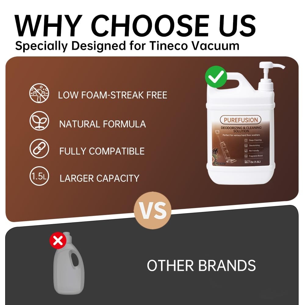 Floor Cleaning Solution With Tineco iFLOOR FLOOR Series Wet Dry Vacuum, Cedar…