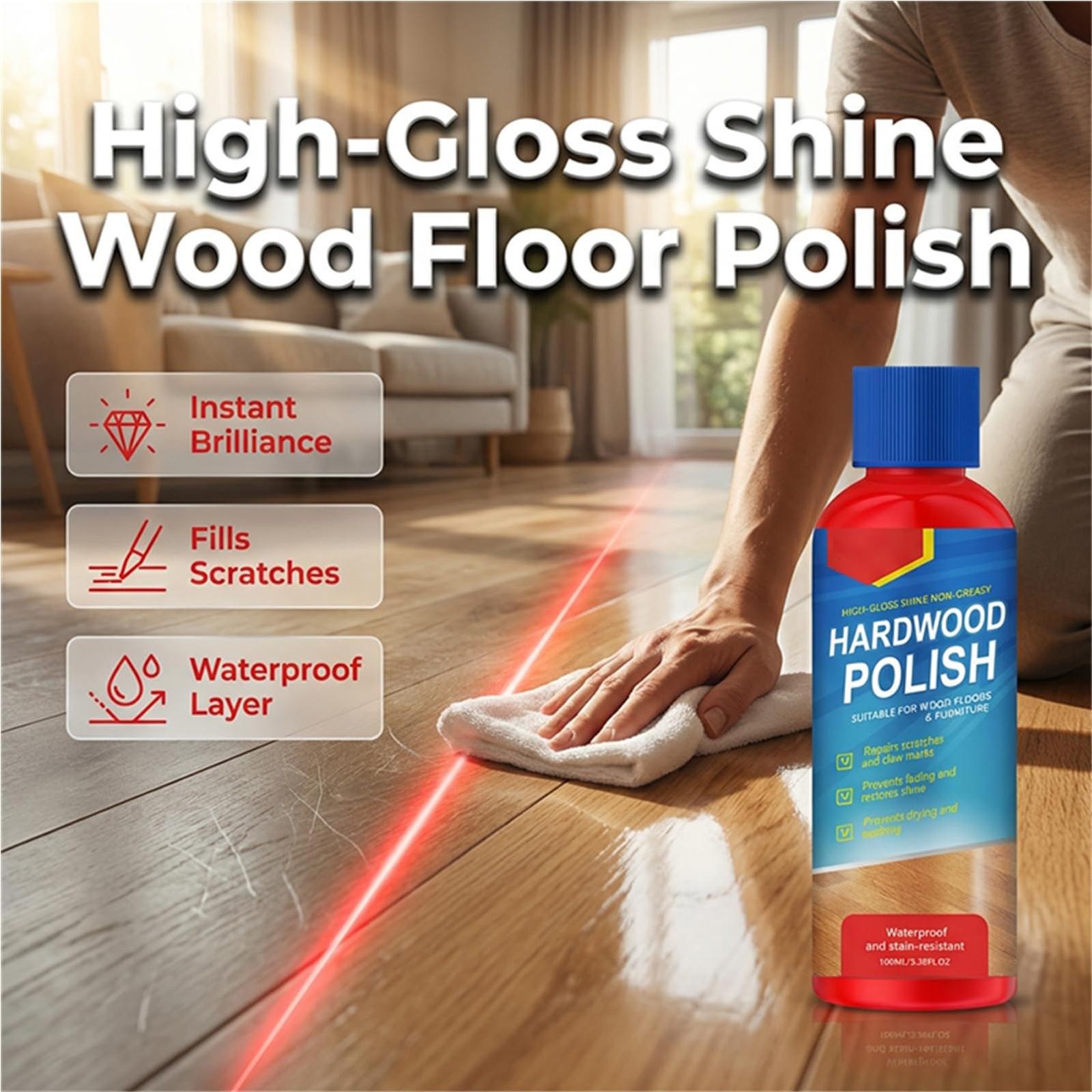 Wood Floor Restorer 100ml High Gloss Protective Polishing Cleaner