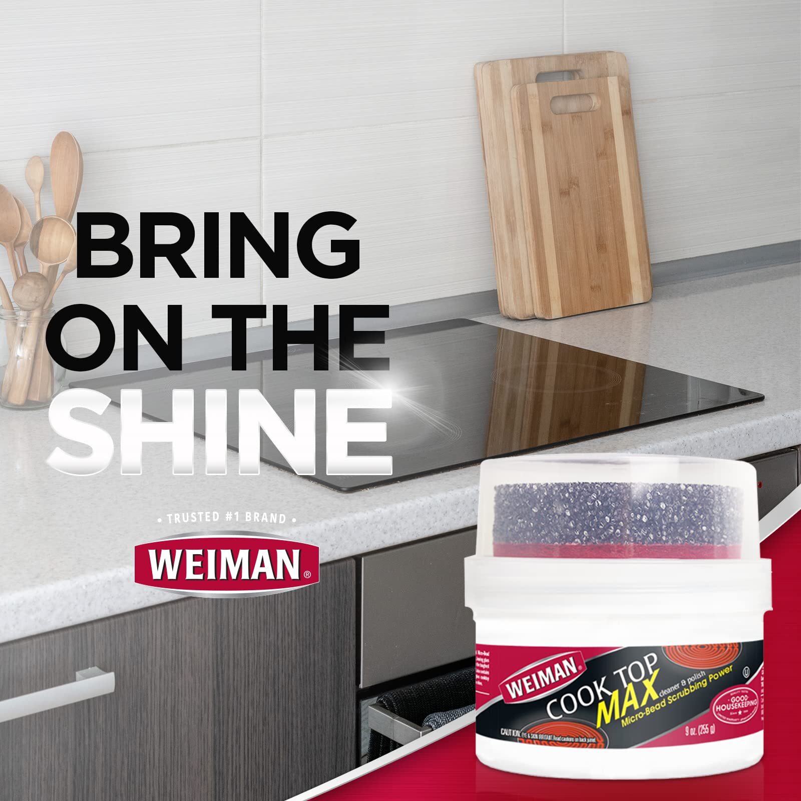 Weiman Cook Top Max Cleaning Agent 9 Ounce Pack of 2 Streak-Free Shine