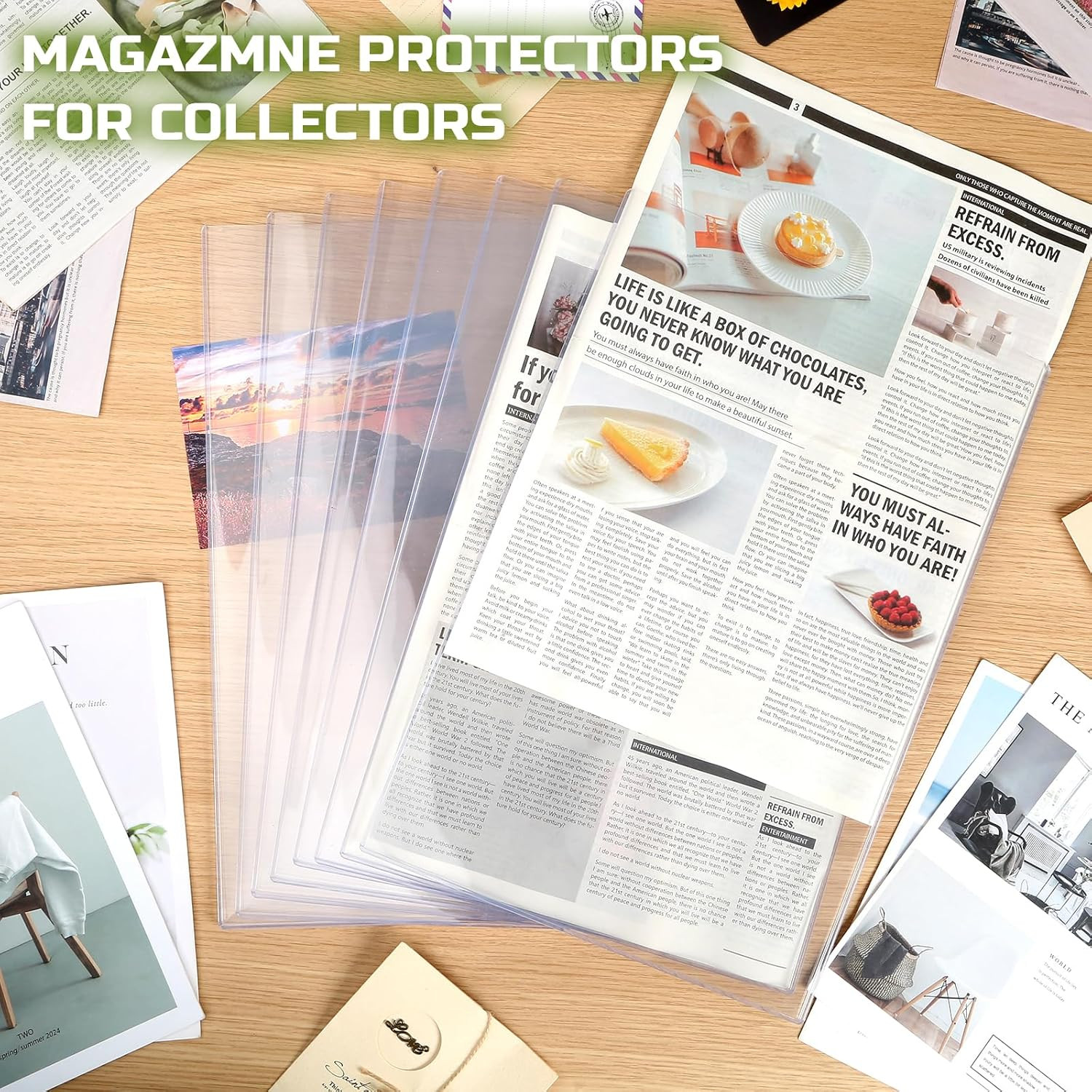 8Pack 8.5×11 Magazine Protectors – Clear Toploader Sleeves for Documents, Photos