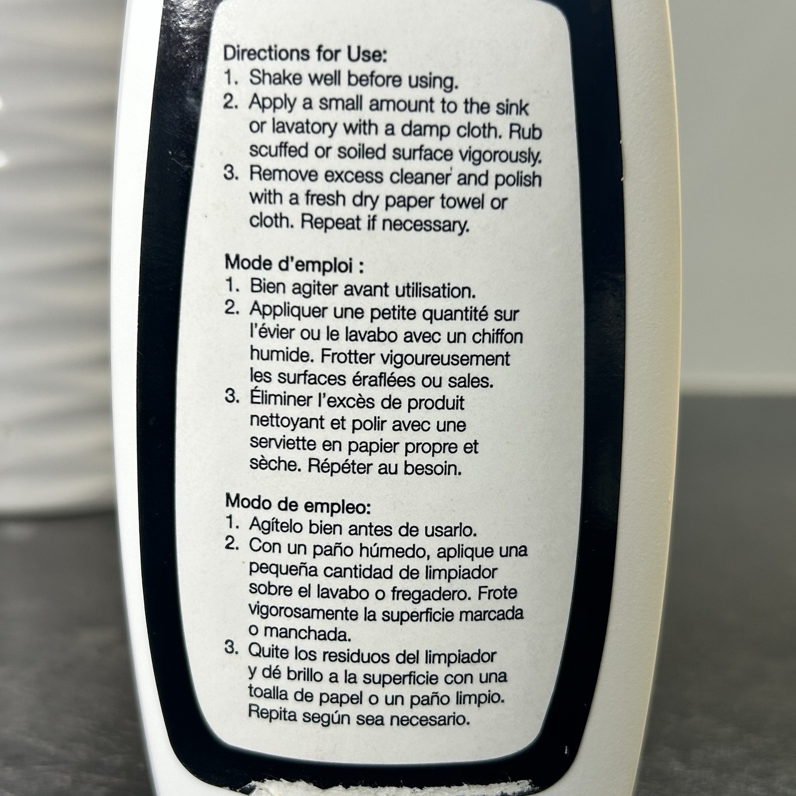 Kohler Cast Iron Kitchen Sink Cleaner 8 oz, Low Fill RETIRED