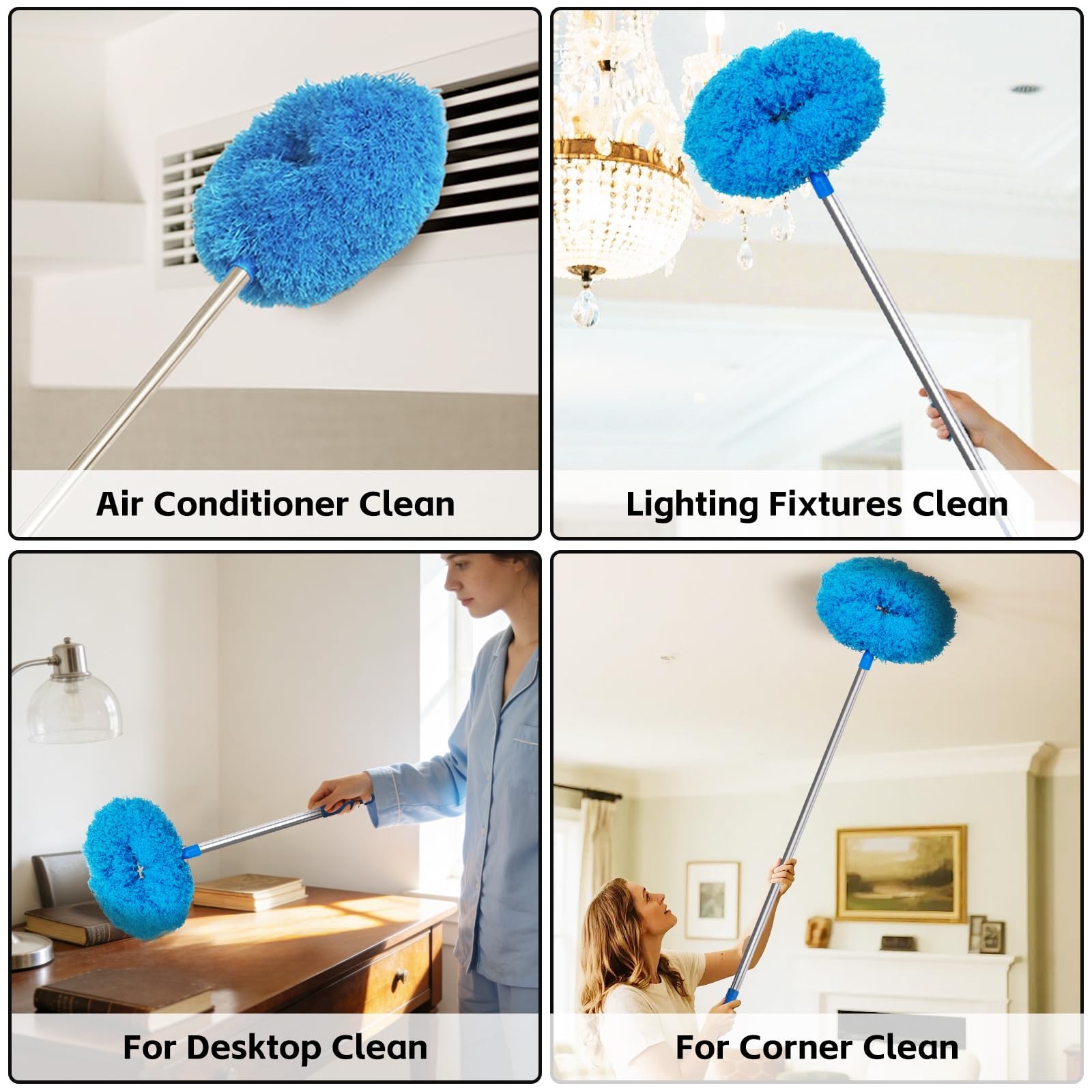 Ceiling Fan Cleaner Duster, Reusable Microfiber Duster with Extension Pole, 1…