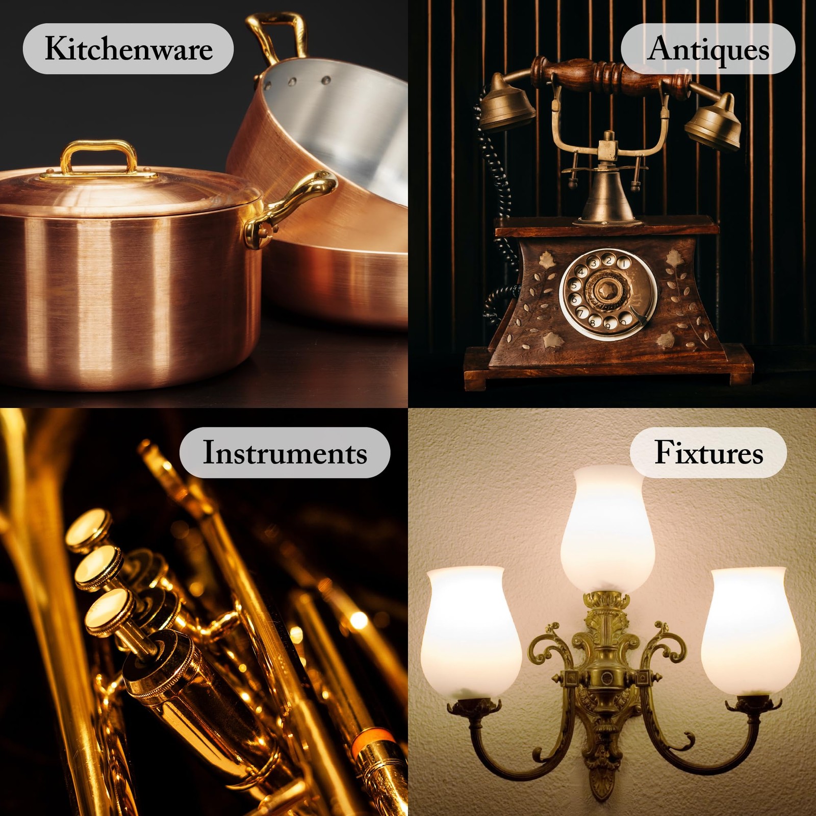 Copper & Brass Polish, Copper Cleaner & Brass Cleaner for Long-Lasting Shine,…
