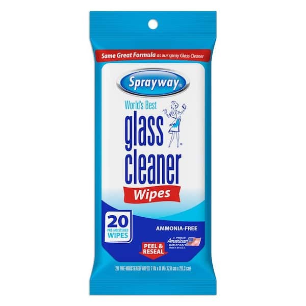 Sprayway SW199R Ammonia-Free Glass Cleaner Wipes Fresh Scent 20 Count