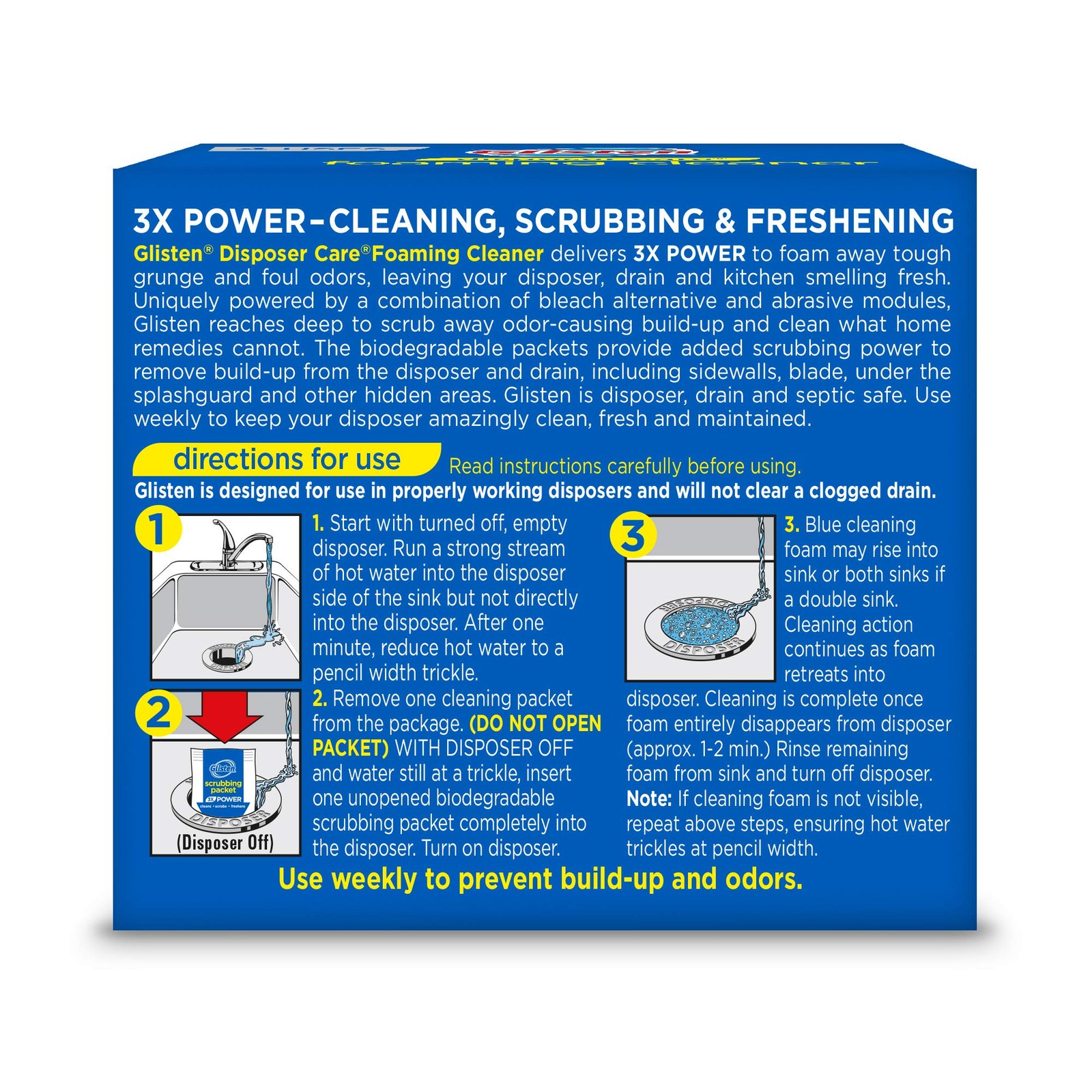 Glisten DP20B Disposer Care Foaming Garbage Disposer Cleaner-Twenty Pack