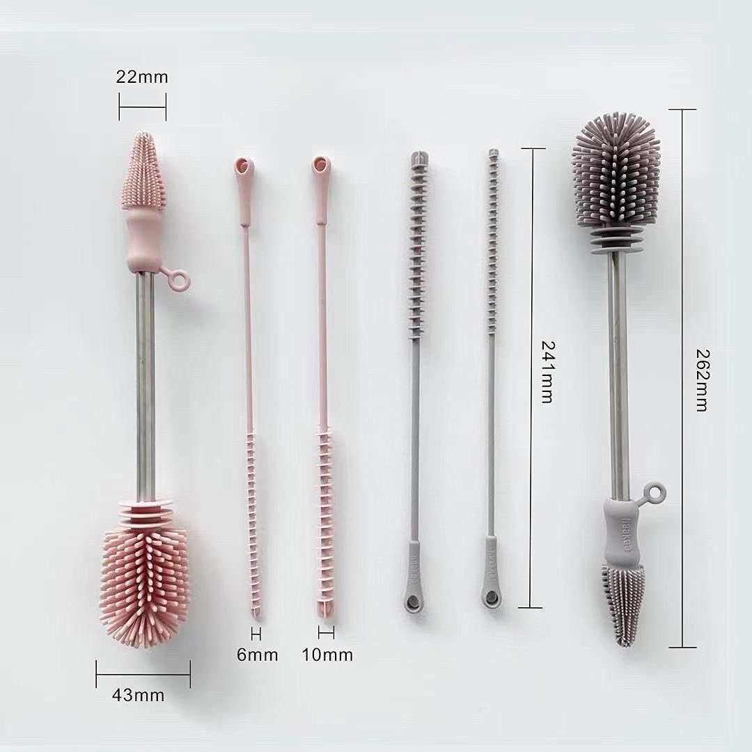 Silicone Cleaning Brush Kit – Household Cleaning Brushes for Bottles and Crev…
