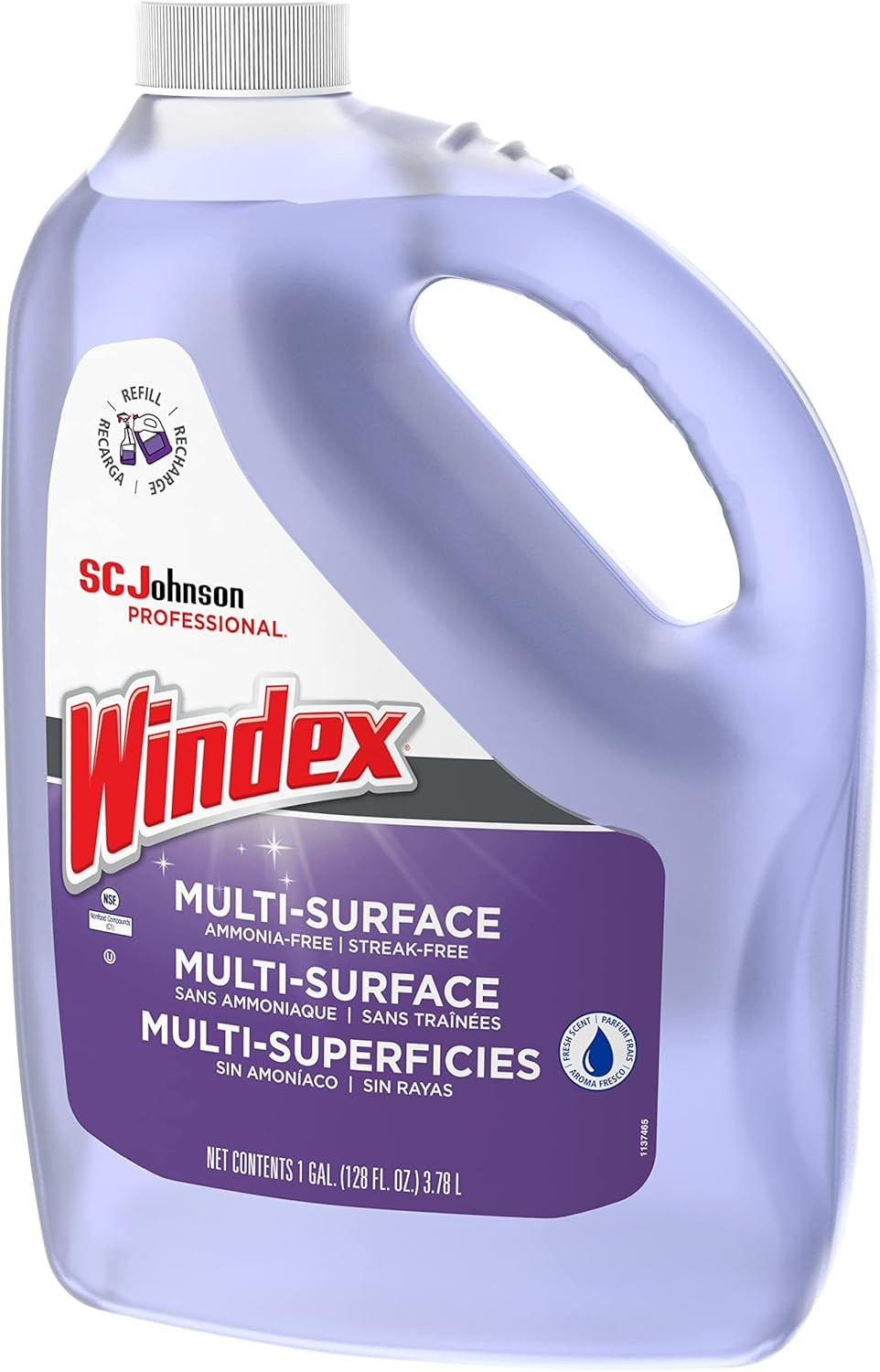 , Windex Ammonia-Free Glass, Window & Surface Cleaner Refill, 1 Gallon/128 Oz (P