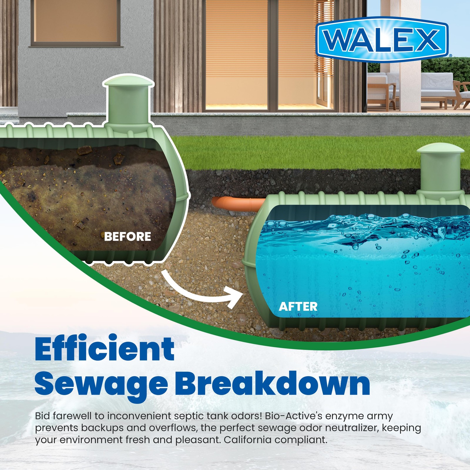 Home Septic Tank Treatment with Bacteria & Enzymes – 12 Packets