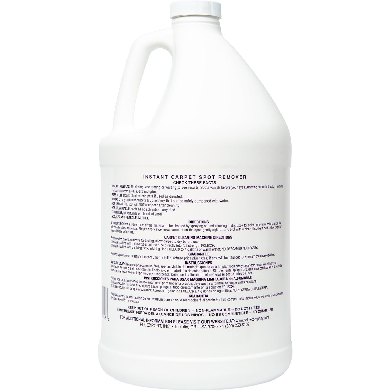 4 Pack Folex Instant Carpet Spot Remover, 128 oz – Removes Pet Accidents, Grease