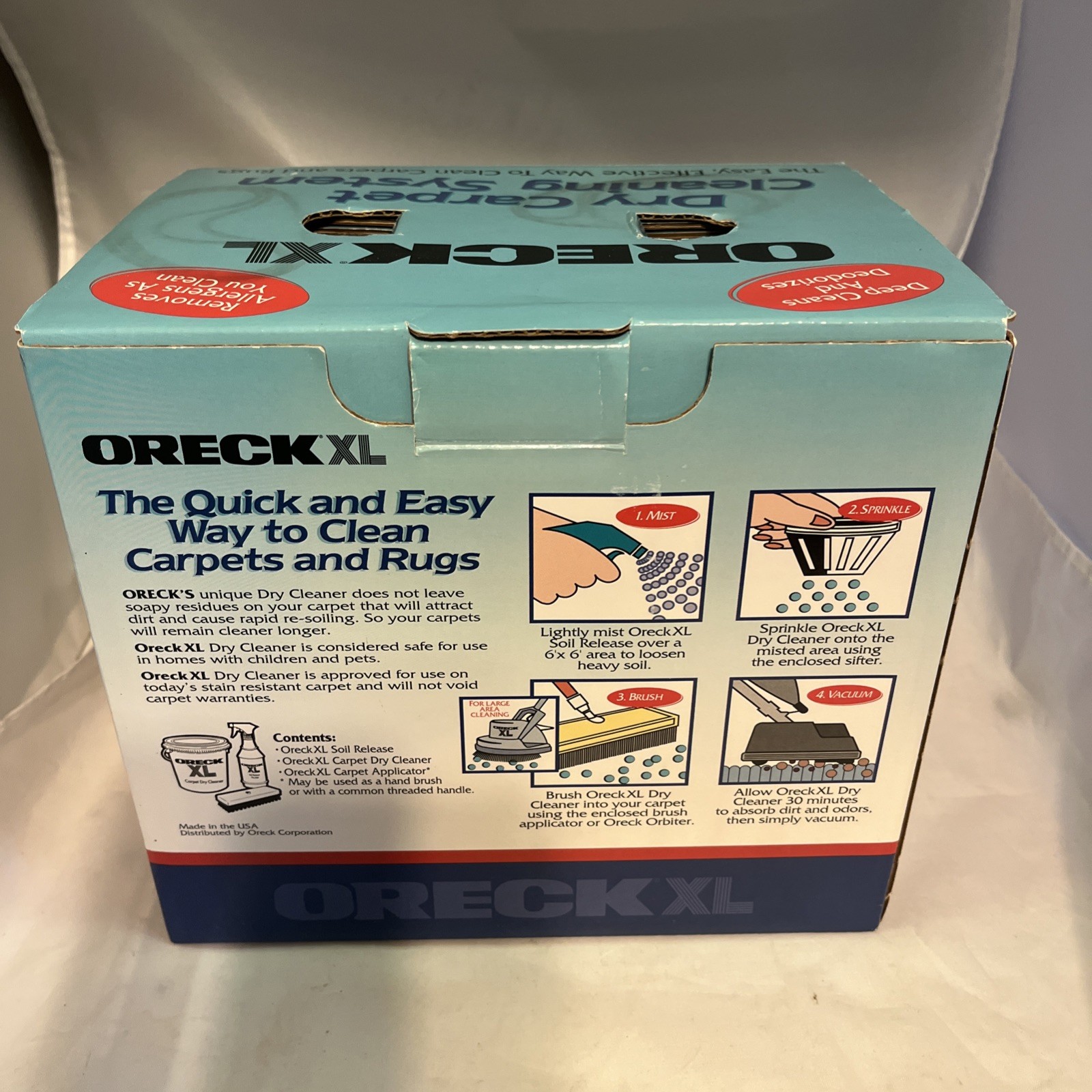 Oreck XL Dry Carpet Cleaning System Kit Soil Release Brush Powder Cleaner