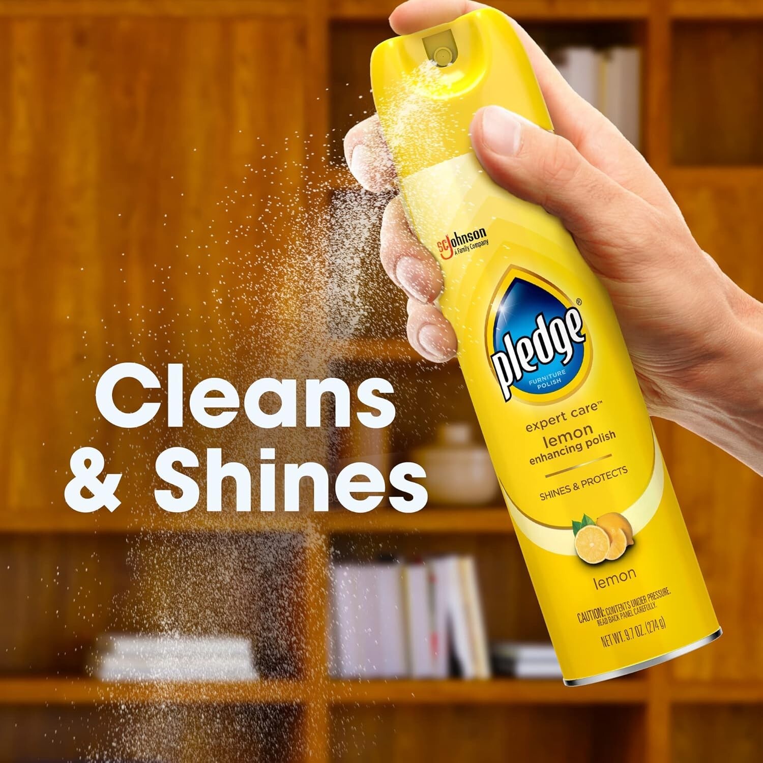 Pledge Furniture Polish Spray Lemon Scent 9.7oz Wood Cleaner