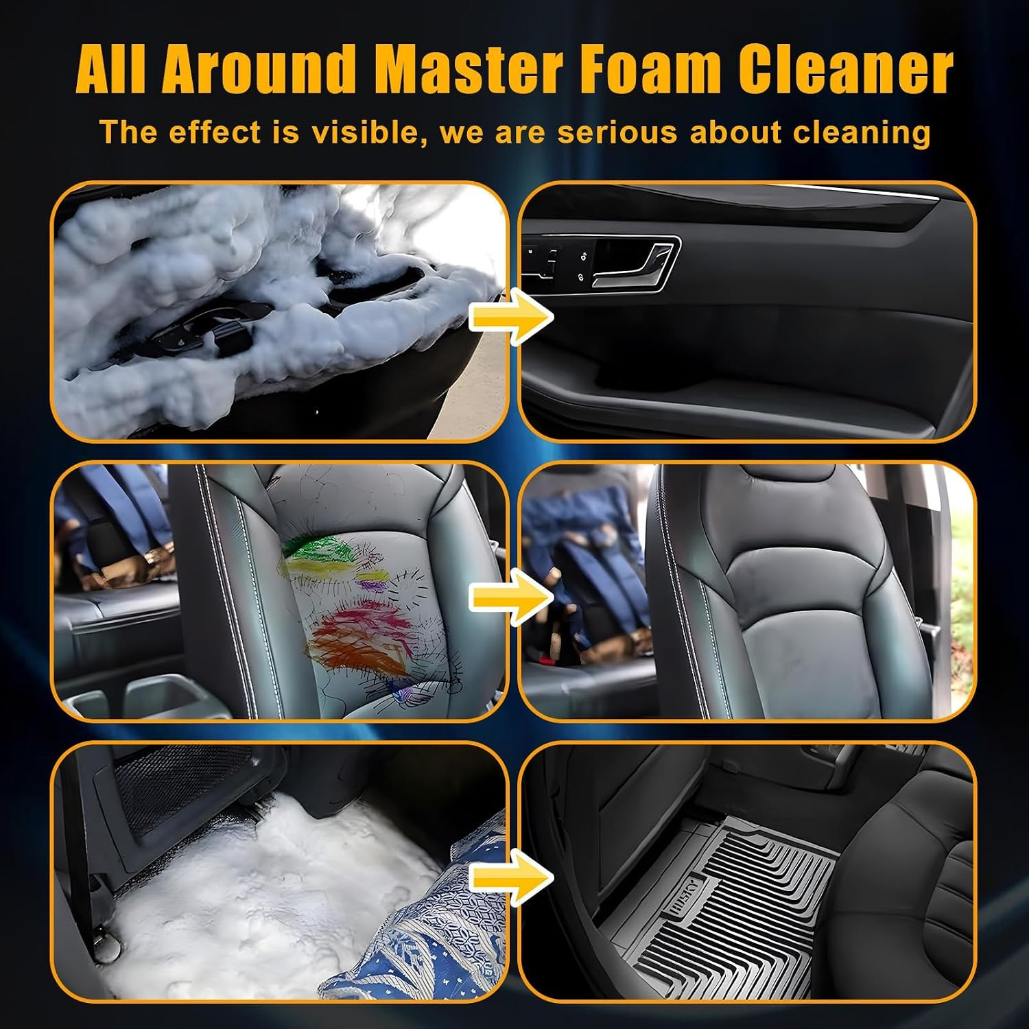 4-in-1 Multi-Enzyme Foam Cleaner, 2 PCS Foam Cleaner All Purpose Deep Cleaning S