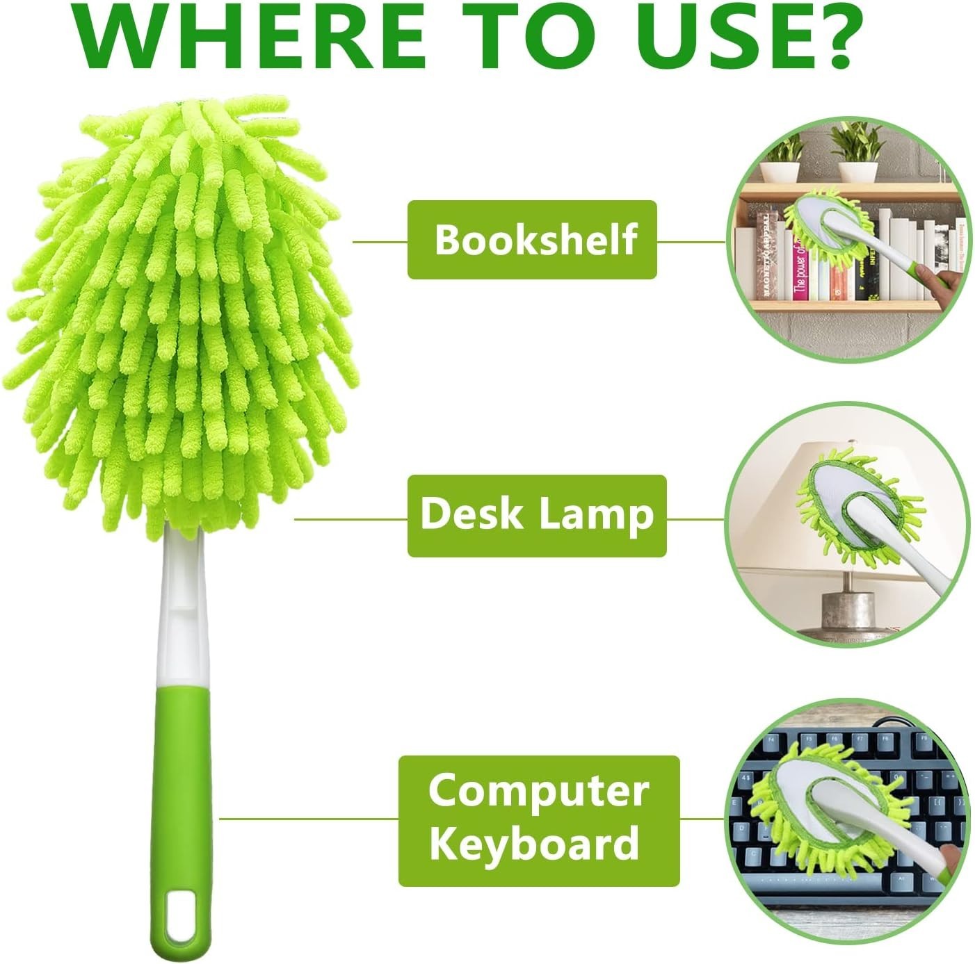 Eco-Friendly 13-Inch Feather Duster with Washable Heads – Perfect for Every Home