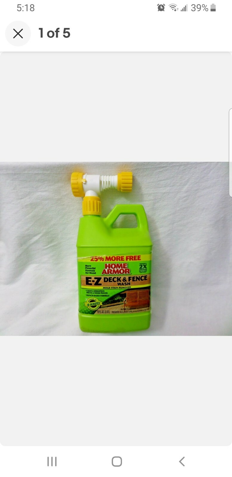 70 oz. E-Z Deck and Fence Wash Mold and Mildew Remover 25% more than 64Oz