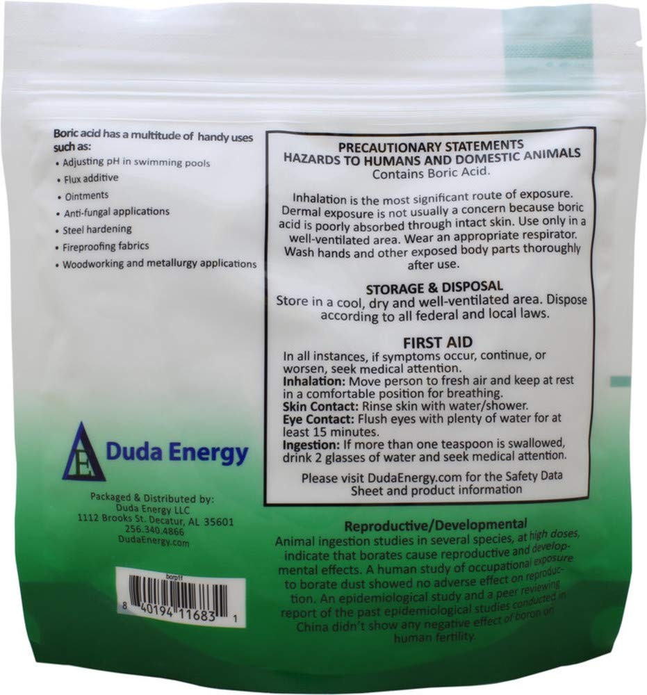 Boric Acid Powder H3BO3 Industrial Grade 99.9% Pure 1 lb pH Fireproofing Flux St
