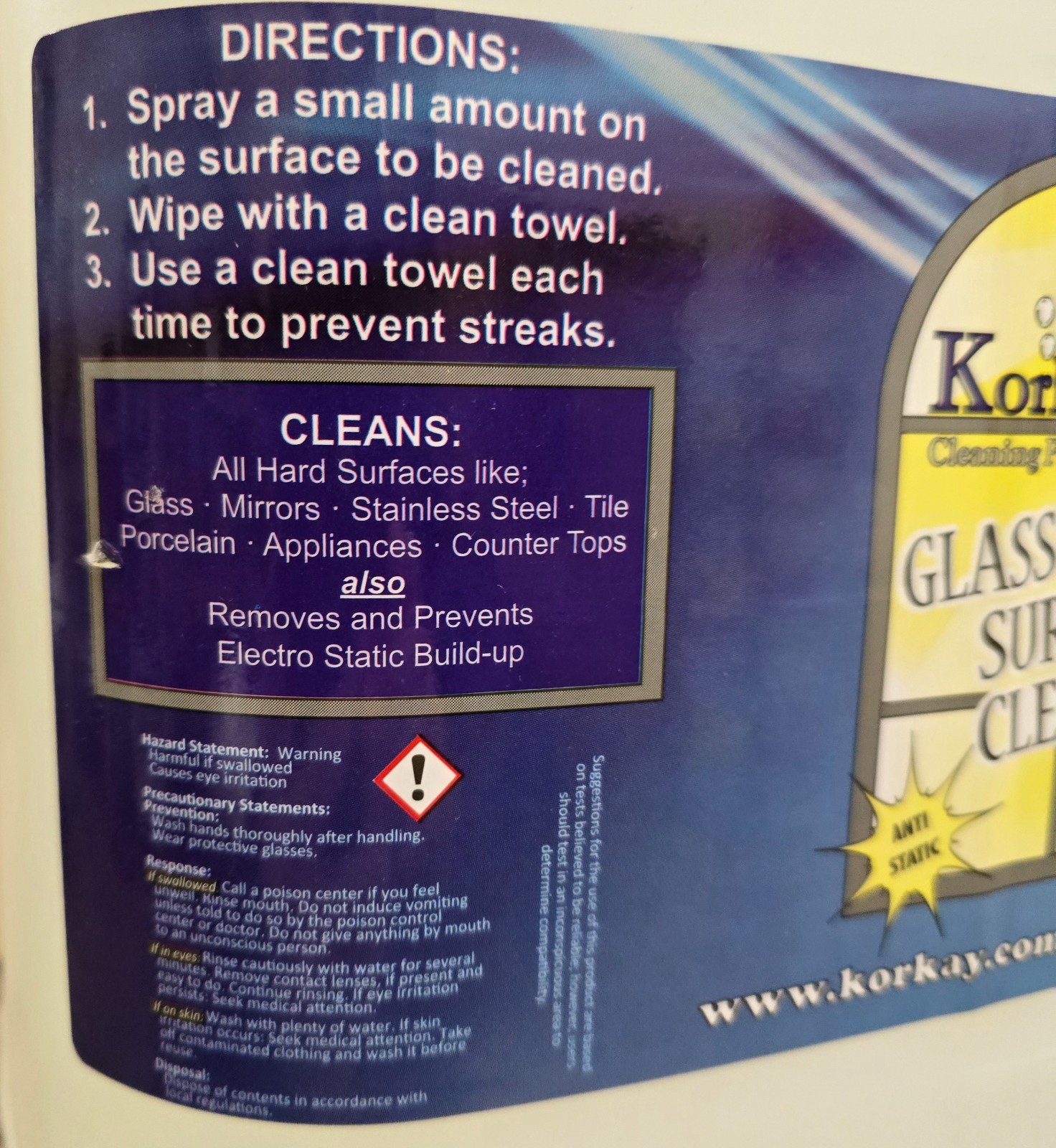 Korkay Glass and Hard Surface Cleaner, 5 gallon Tote