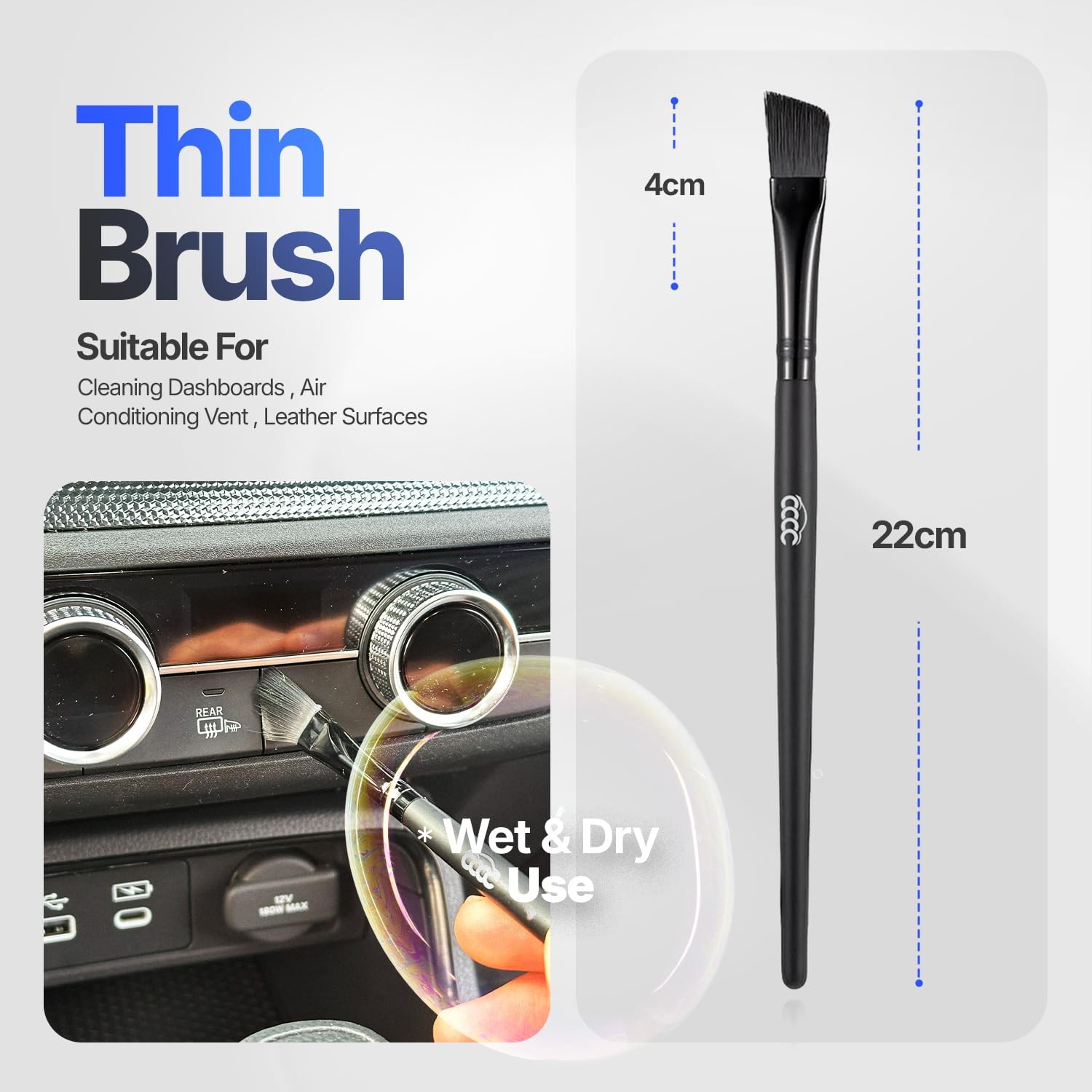 5 Pcs Car Detailing Brush Set – 2 Pcs Ultra-Soft for Delicate Leather, Screen…