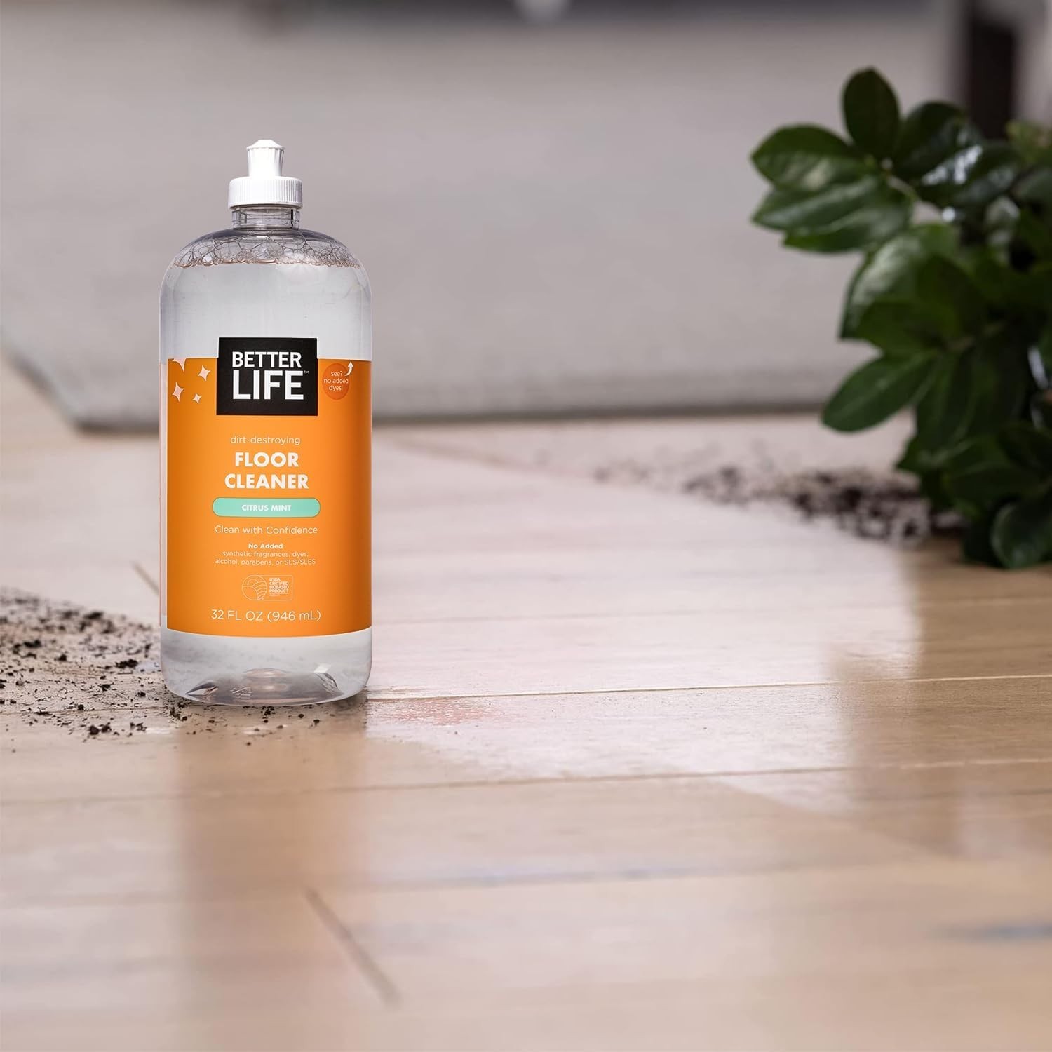 Multipurpose Liquid Floor Cleaner with Citrus Mint Scent – Plant-Based, 64 Fl Oz