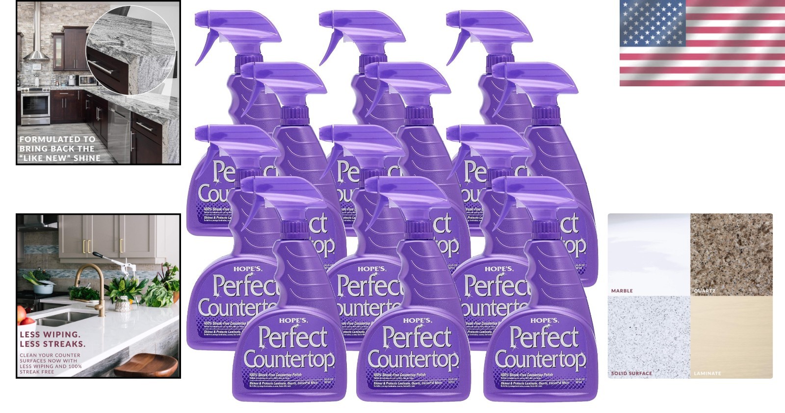 Countertop Cleaner & Polish Spray, Pack of 12