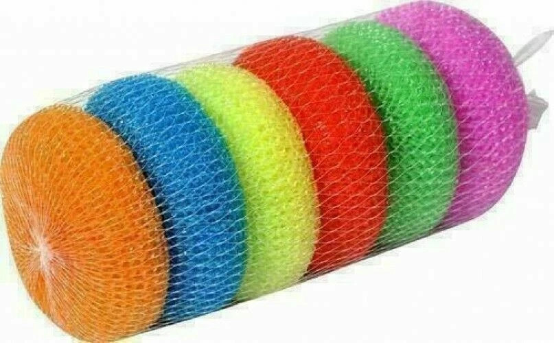 Dish Pot Pan Plastic Mesh Scouring Washing Cleaning Scrubber multicolor 10pack