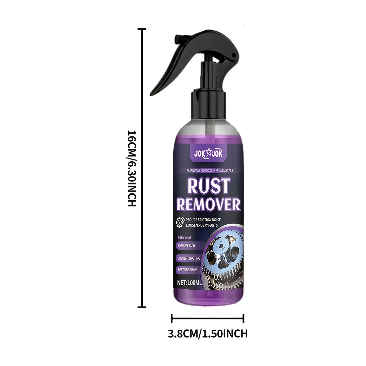 Automotive Metal Rust Remover Spray 3.4 oz Chrome Oxide Removal Paint Repair