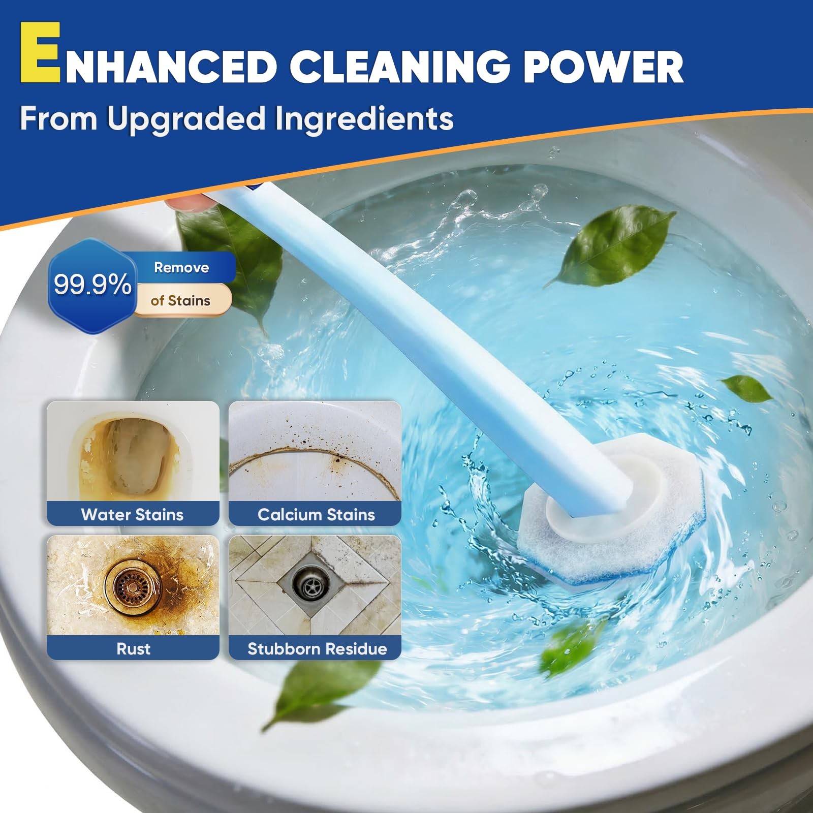 60Ct Disposable Toilet Brush Refills, Toilet Bowl Cleaner Refills, Bathroom C…