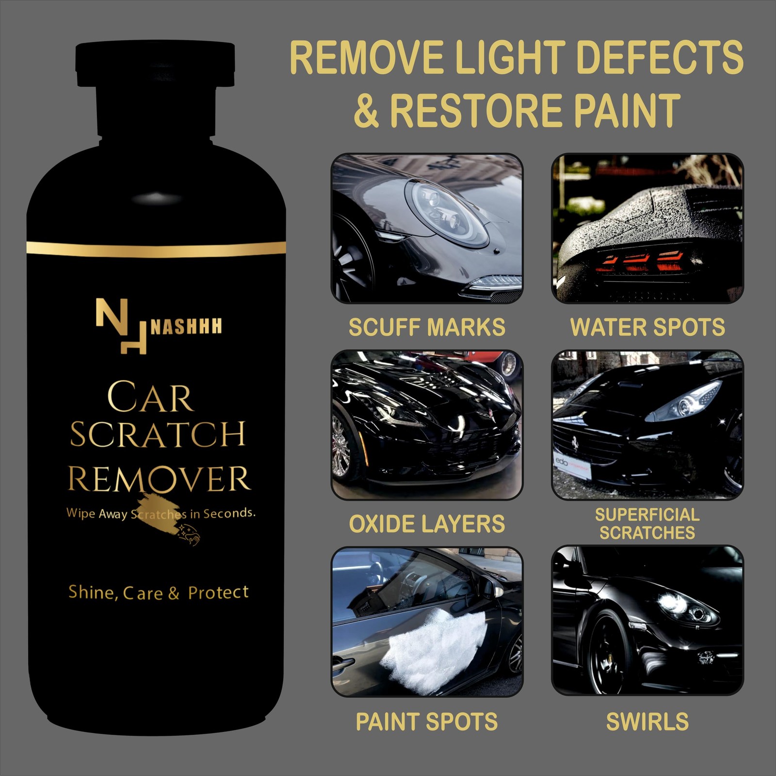 Car Scratch Remover Removes Heavy and Deep Scratches Swirl & Scuffs All-in-On…