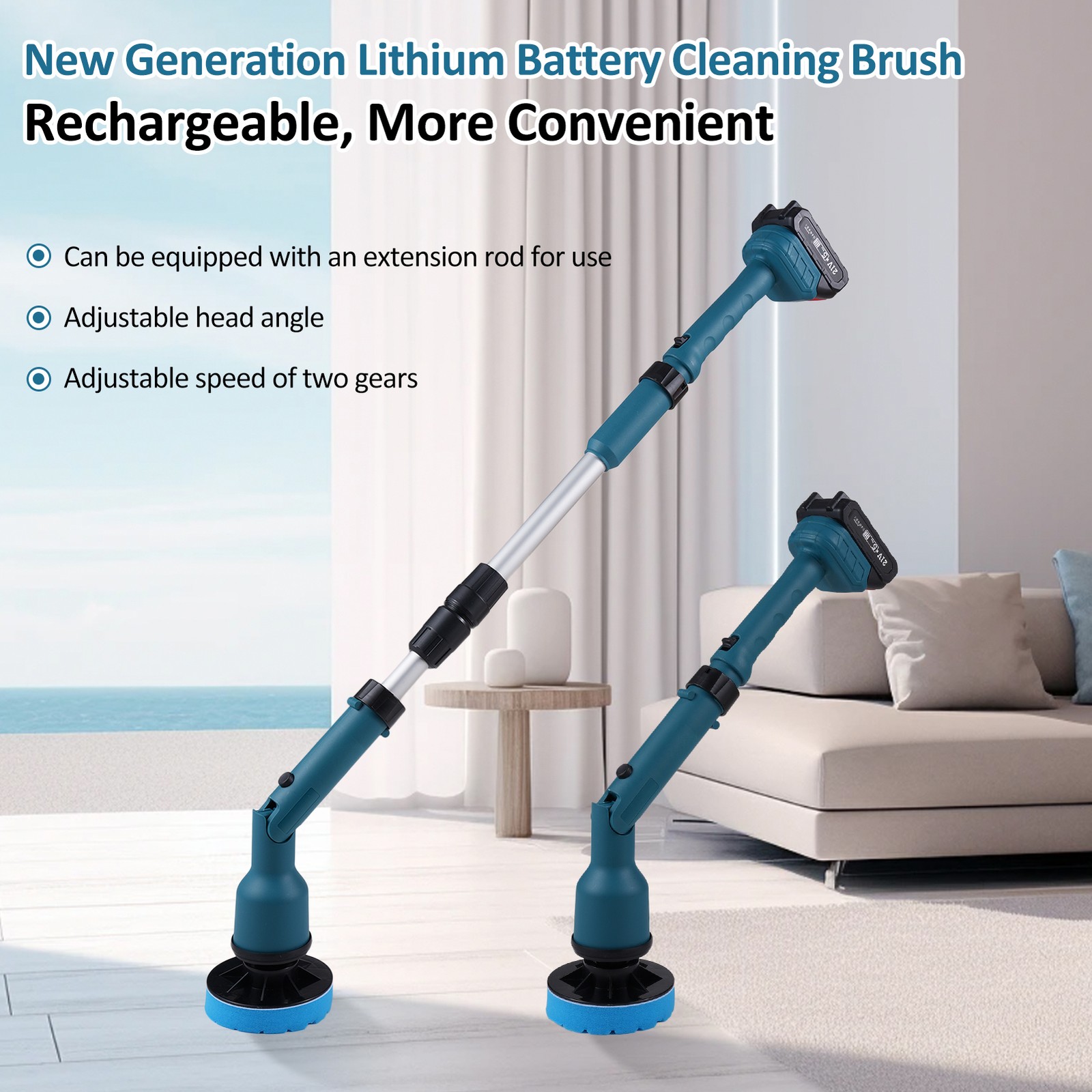 21V Electric Scrubber Multi-Function Lithium Retractable Cleaning YNTH
