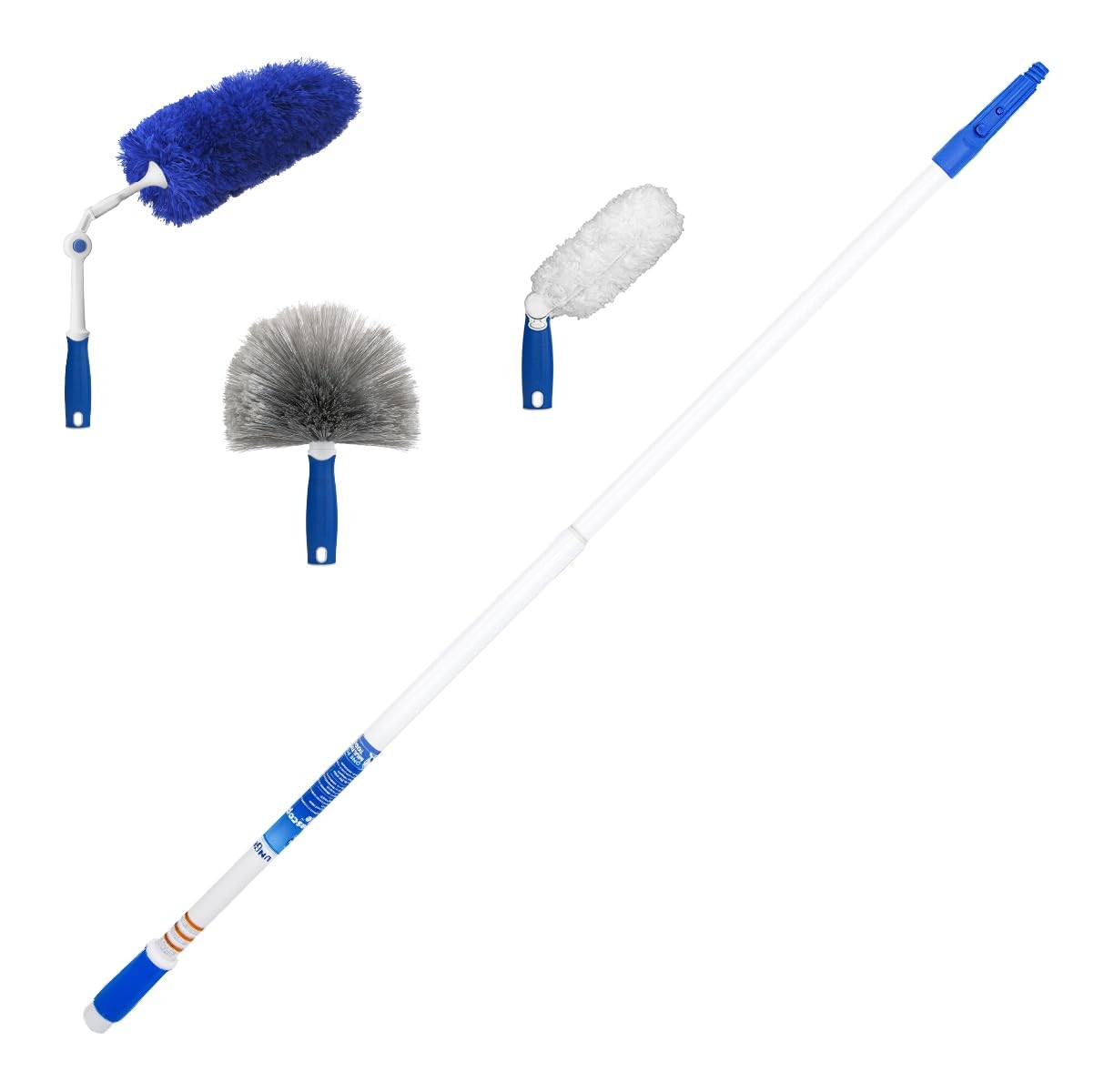 Connect and Clean Dusting Kit with 4′ Steel Pole, Features Microfiber Duster,…