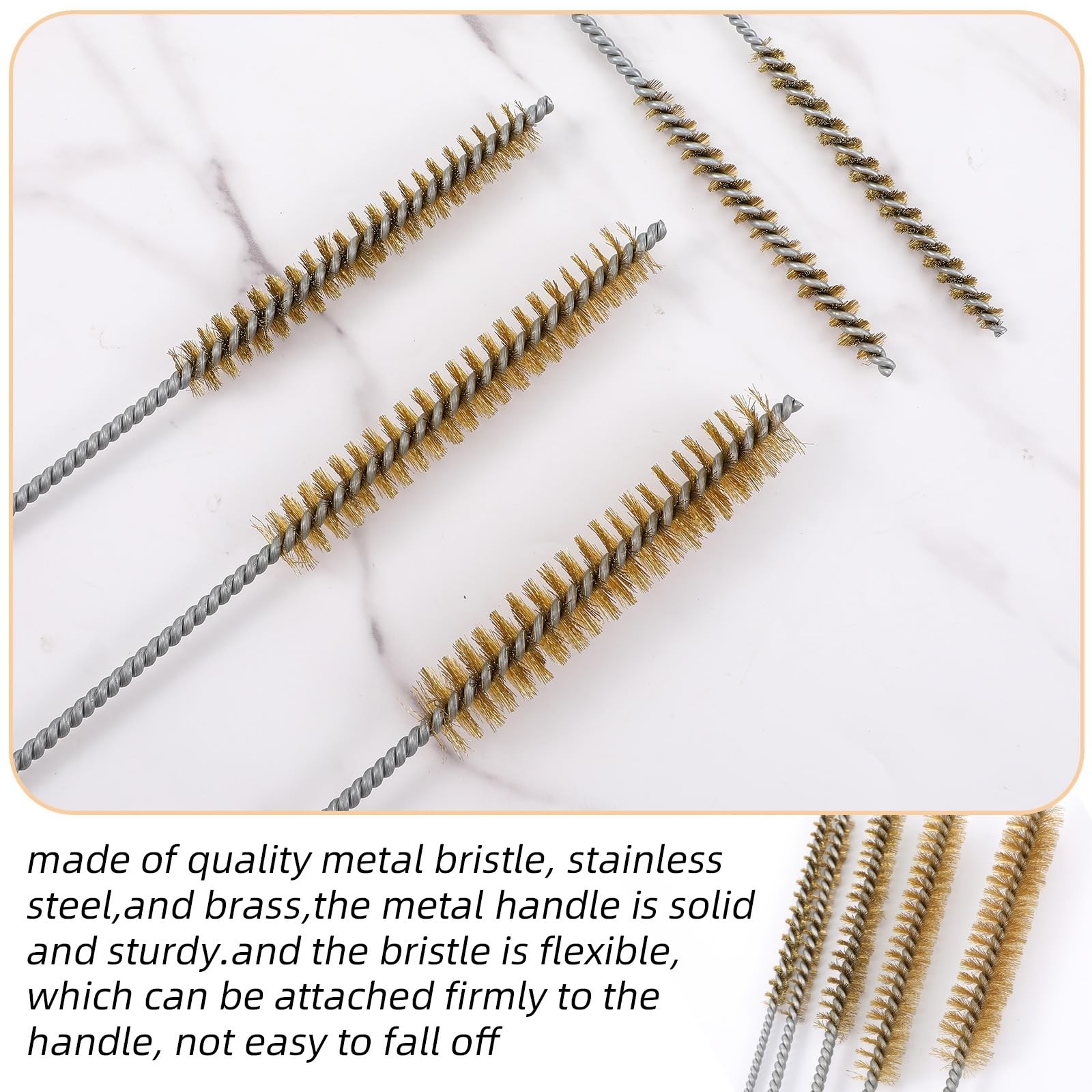 5Pcs Brass Wire Tube Brush Kit 11.81Inch Long Pipe Cleaners 6mm/8mm/12mm/15mm…