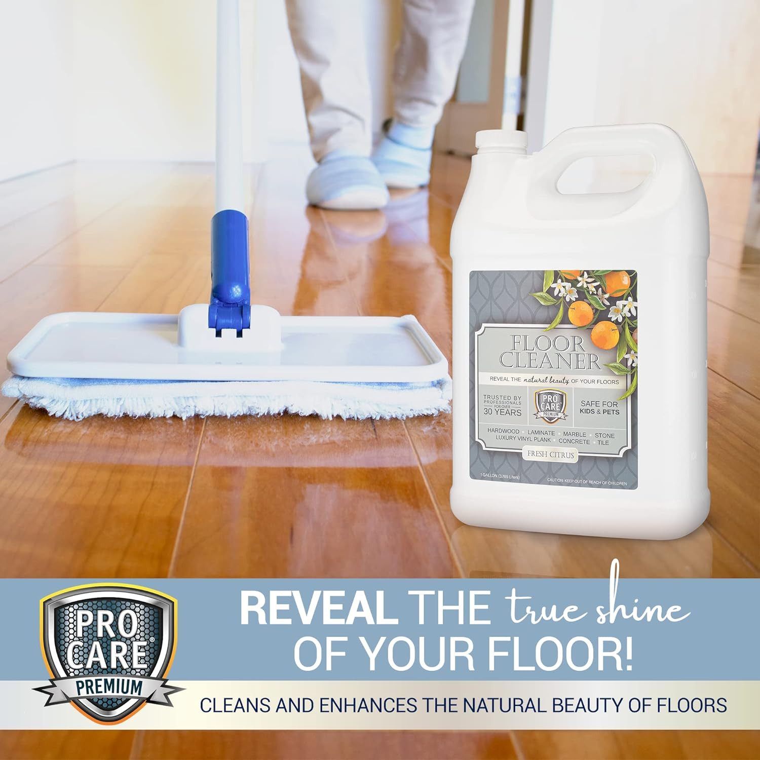 Floor Cleaner (Made in USA) | Streak-Free Cleaner for Tile, Stone, Laminate, Vin