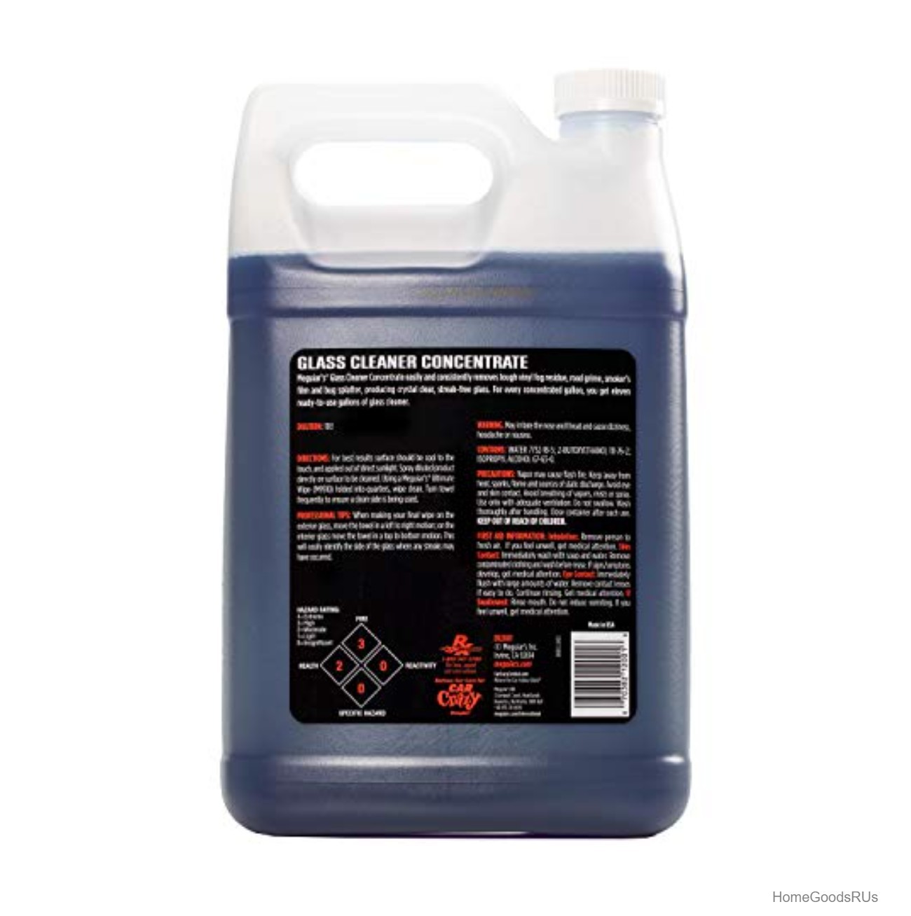 Professional Glass Cleaner Concentrate 1 Gallon Auto Glass Window Streak Free