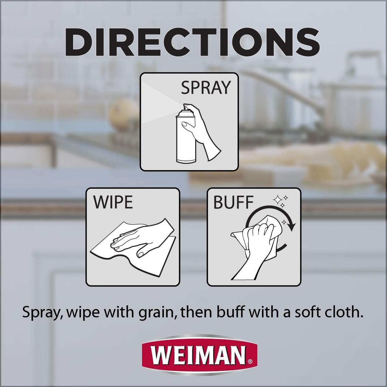 Weiman Stainless Steel Cleaner and Polish Spray, 17 oz, Pack of 1 – NEW