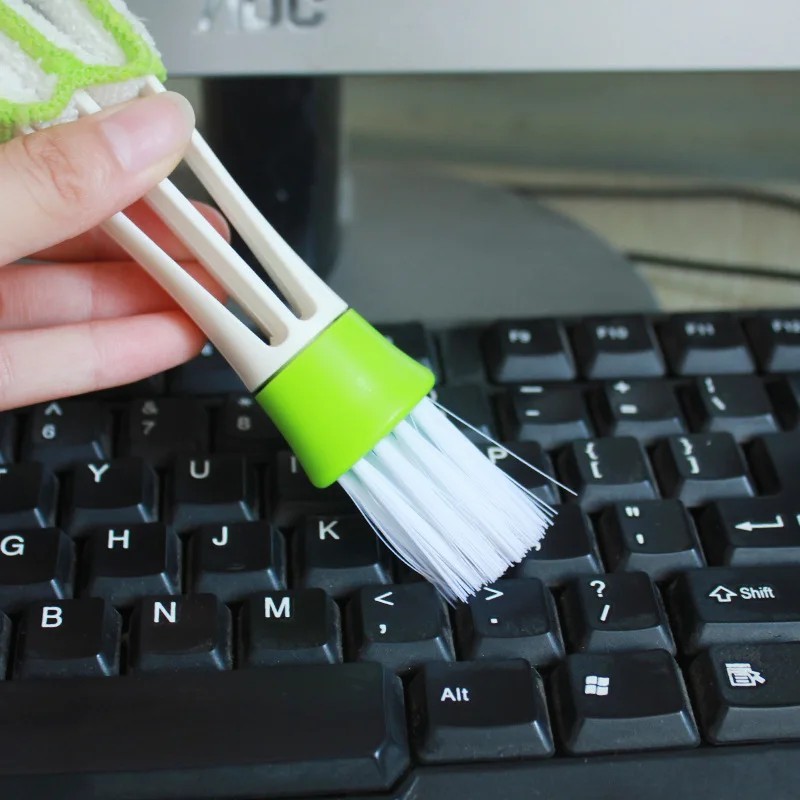 Double Ended Car Vent Brush Microfiber Detailer Computer Keyboard Duster Cleaner