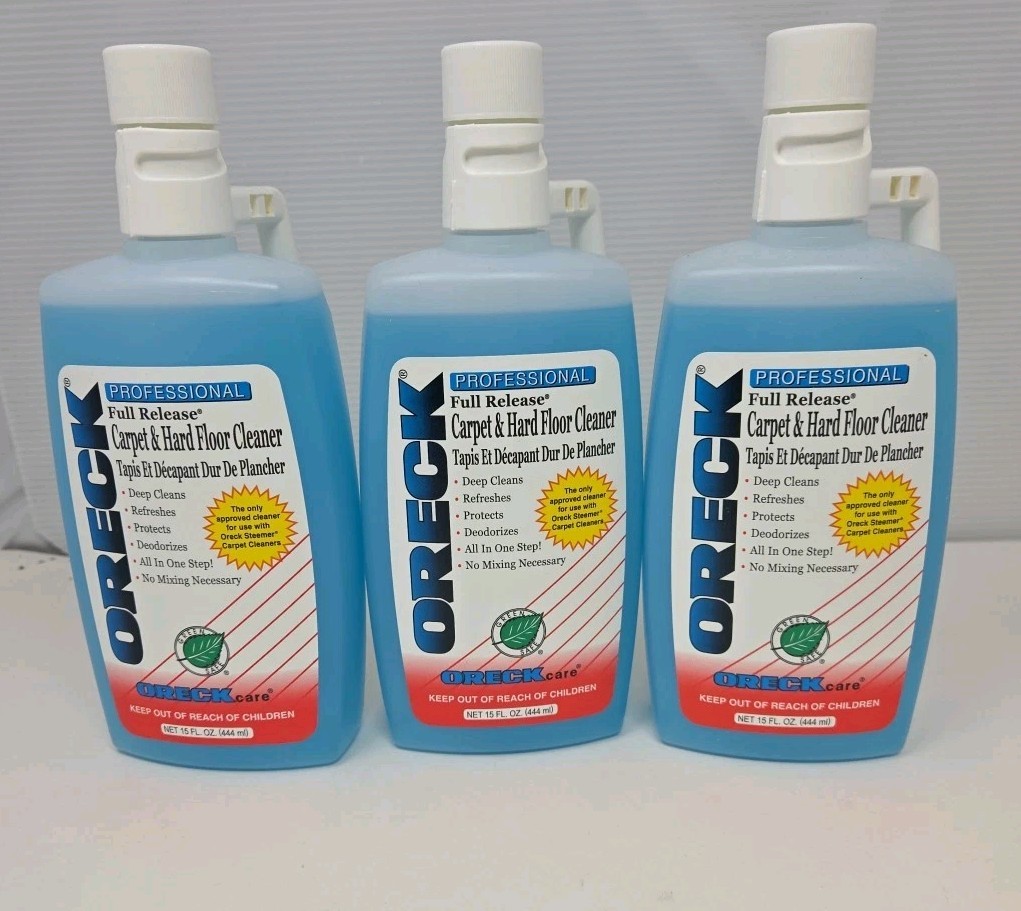 3 Oreck Professional Full Release Carpet & Hard Floor Cleaner SEALED 15 Oz Each