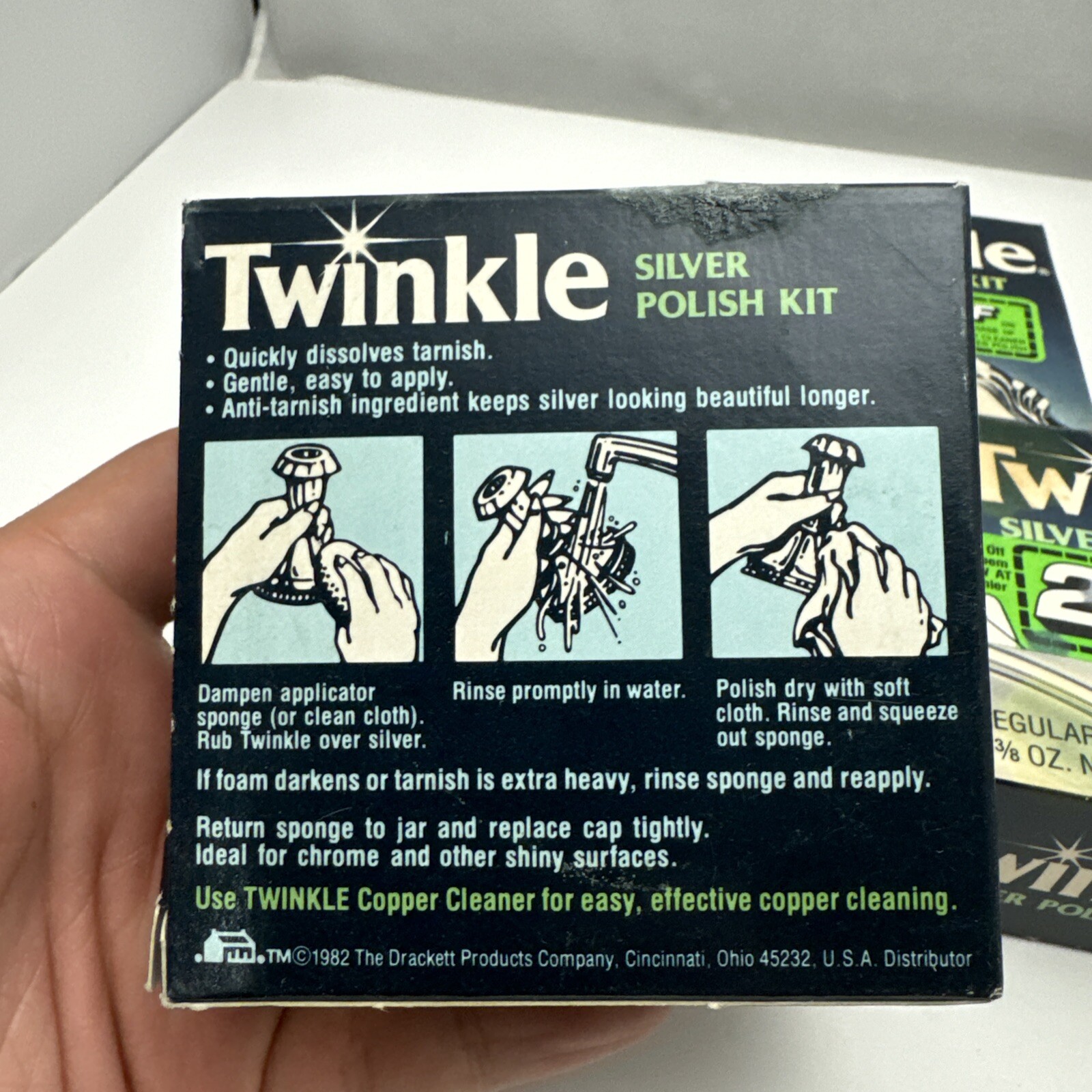 Lot Of 3 TWINKLE Silver Polish Kit W/ Applicator Sponge 4 3/8 Oz Some Box Damage