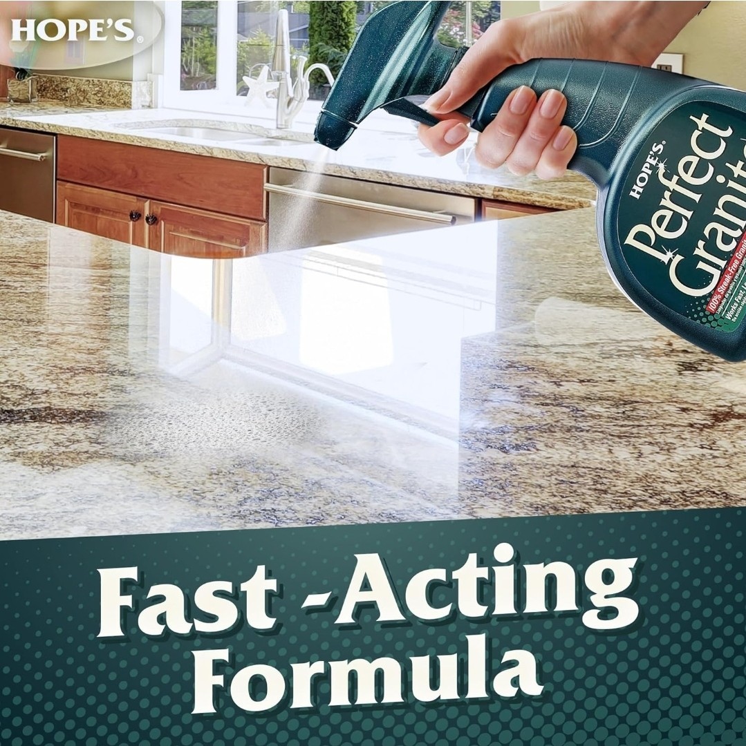 HOPE’S Perfect Granite, Marble & Stone Countertop Cleaner & Polish 22 Oz