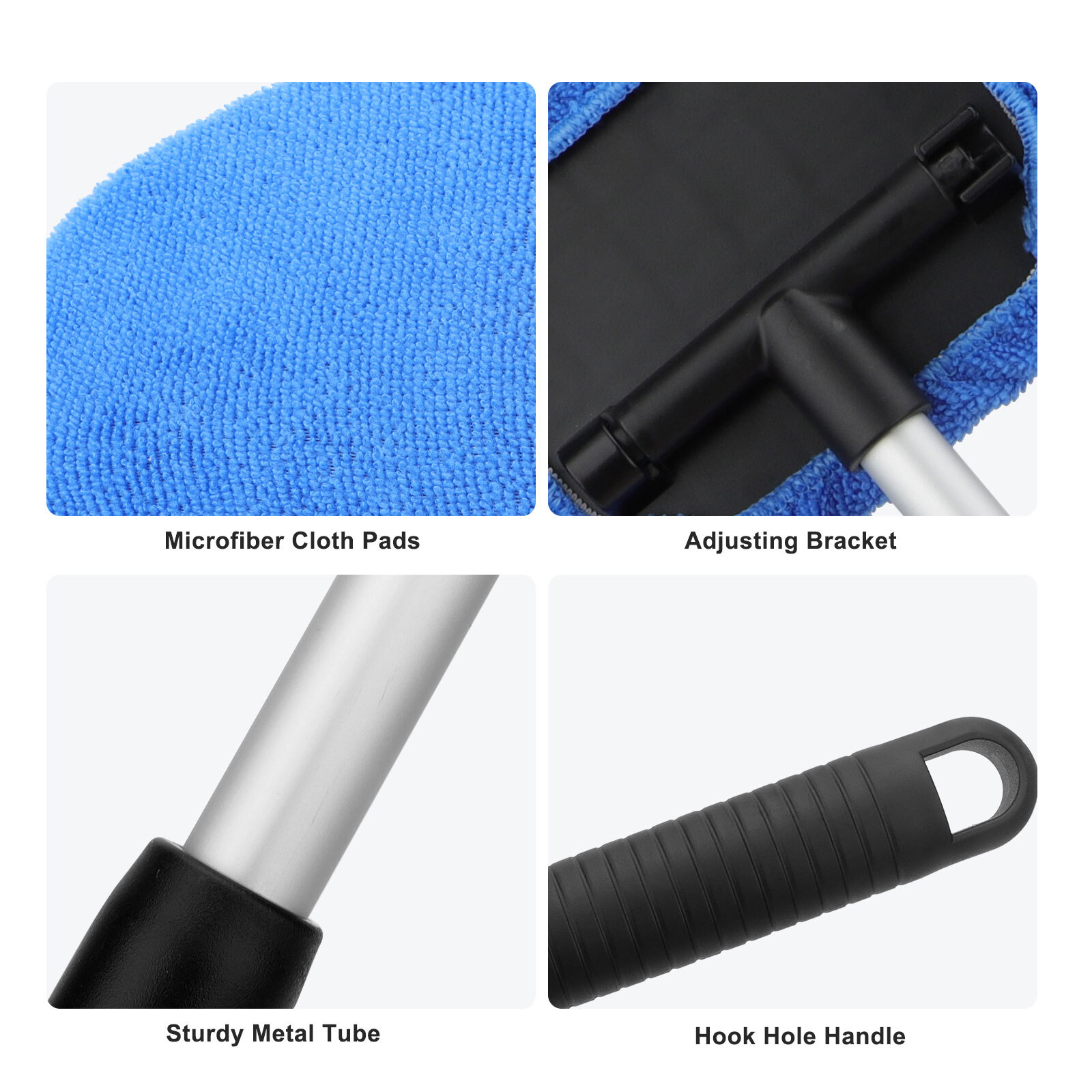 11x Extendable Windshield Cleaner Tool Car Window Cleaning Wash Glass Wiper Kit