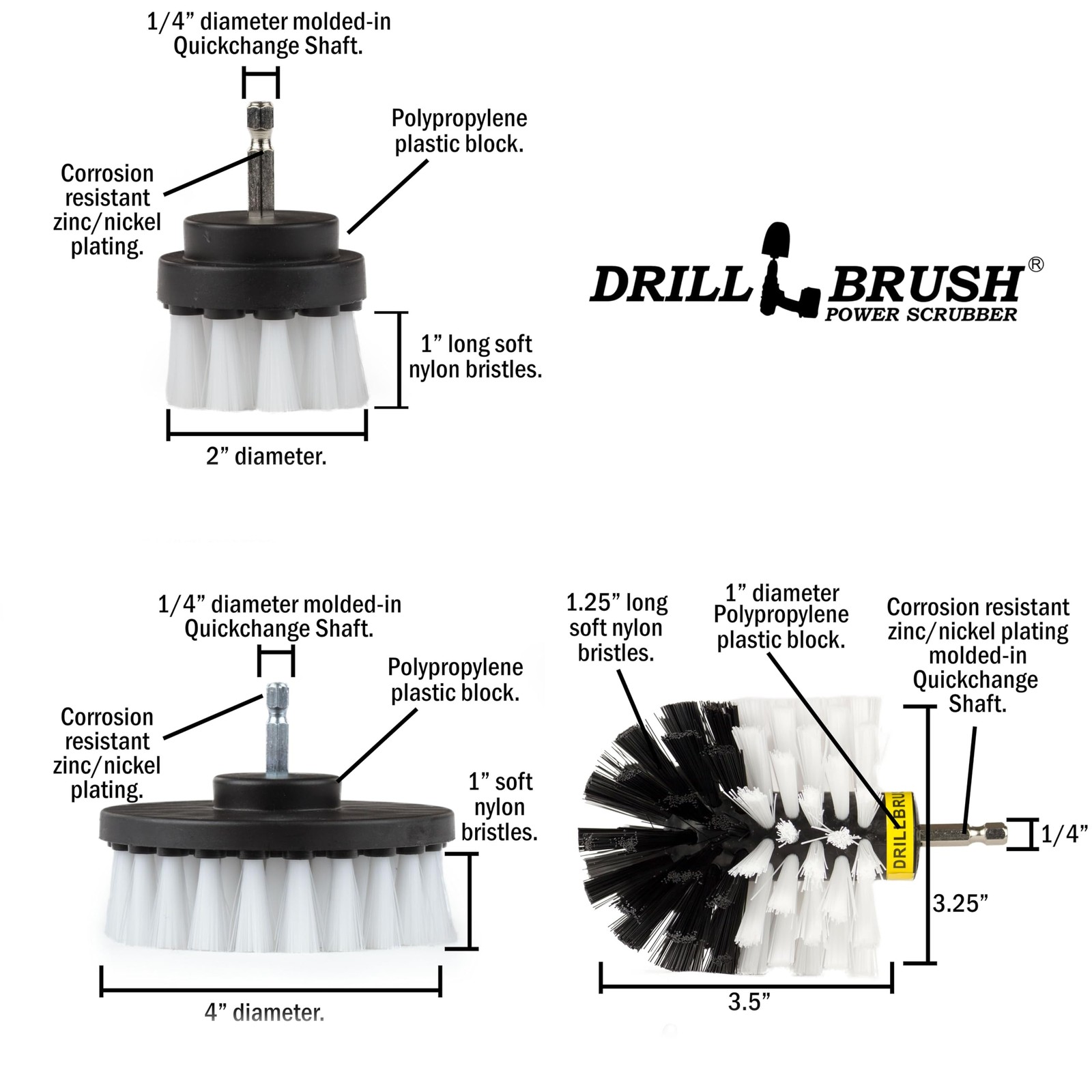 Car Detailing Kit Interior Cleaner Brush Set 3 Piece Drill Brush Cleaning Tool A