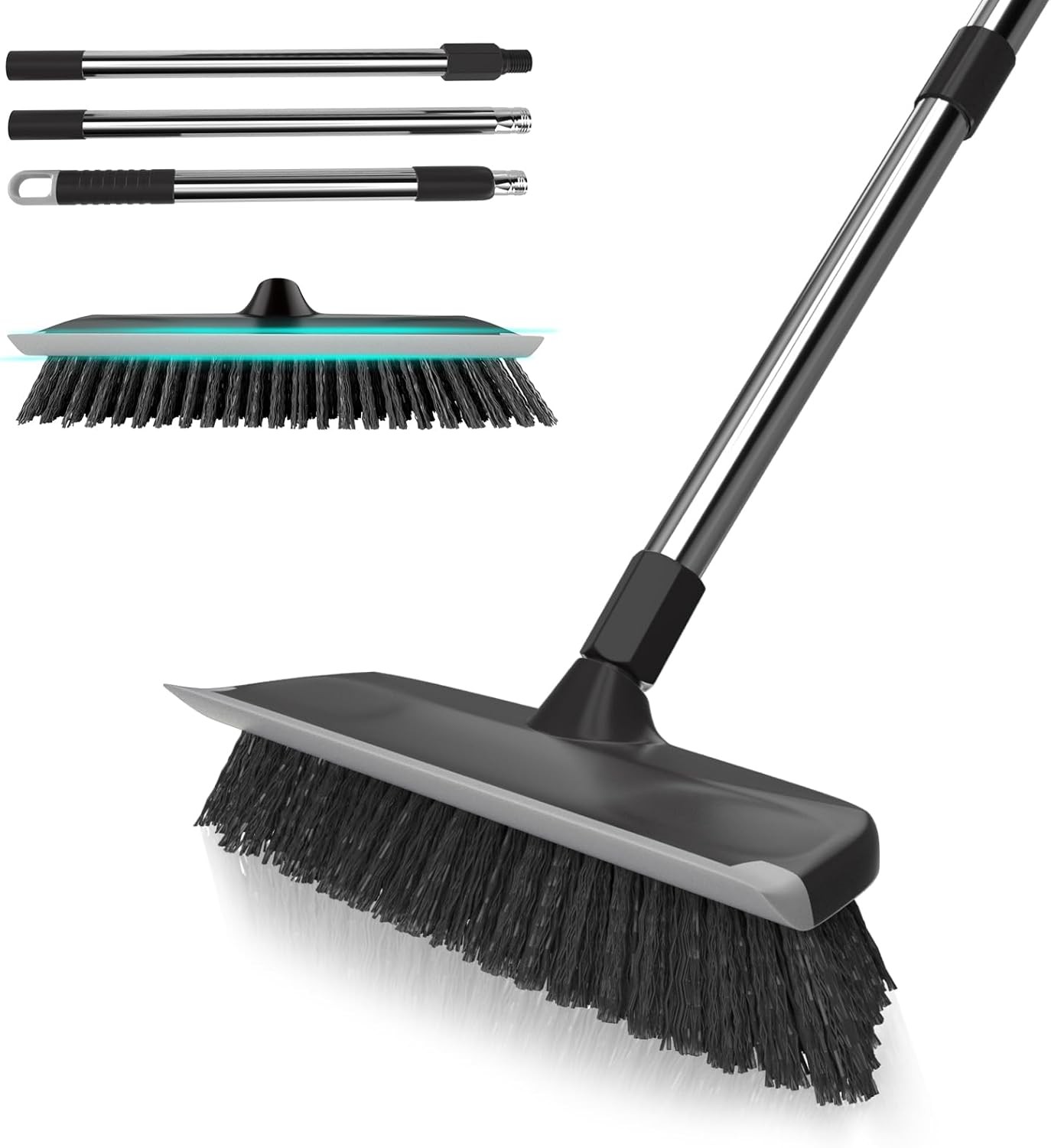 Deck Scrub Brush with Long Handle,Outdoor Porch Indoor Kitchen Shower Bathroom!!
