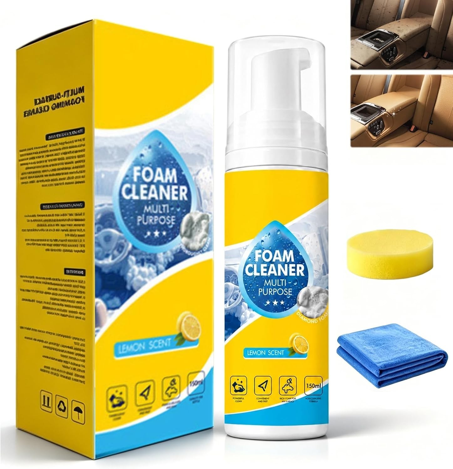 Dense Foam Multi-Purpose Cleaner – Effortless Stain Removal for Home & Vehicle