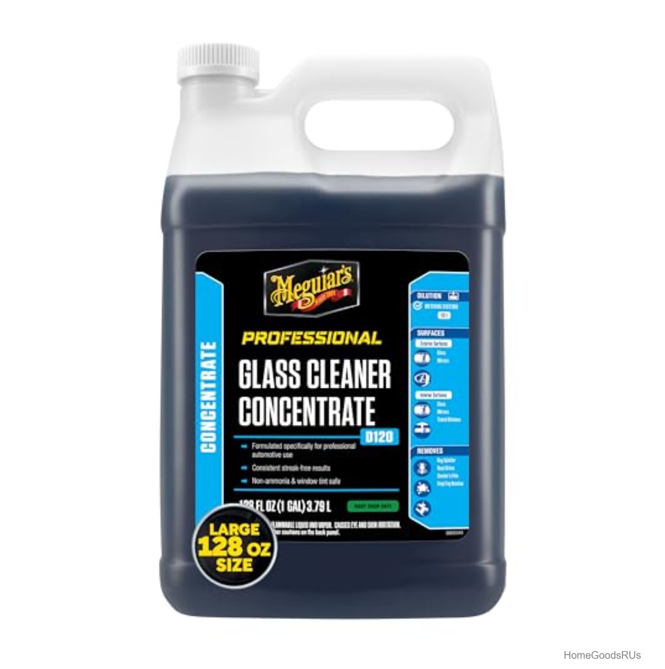 Professional Glass Cleaner Concentrate 1 Gallon Auto Glass Window Streak Free