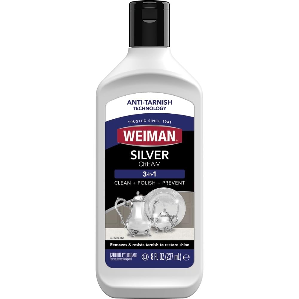 Silver Cream Cleaner 3-in-1, Anti-Tarnish Technology, Safely Clean, Polish, S…