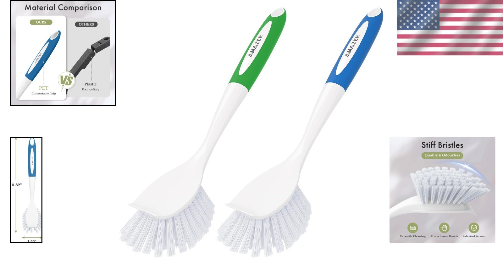 High Elasticity Dish Brush Set – Effective Scrubbers for Tough Stains, 2 Pack