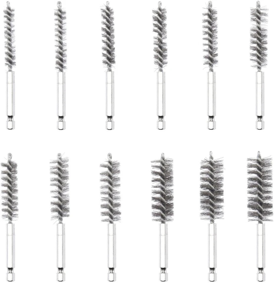 00325A Wire Brush Drill Attachments with 1/4-Inch Hex Shank SAE and MM BrusheSH