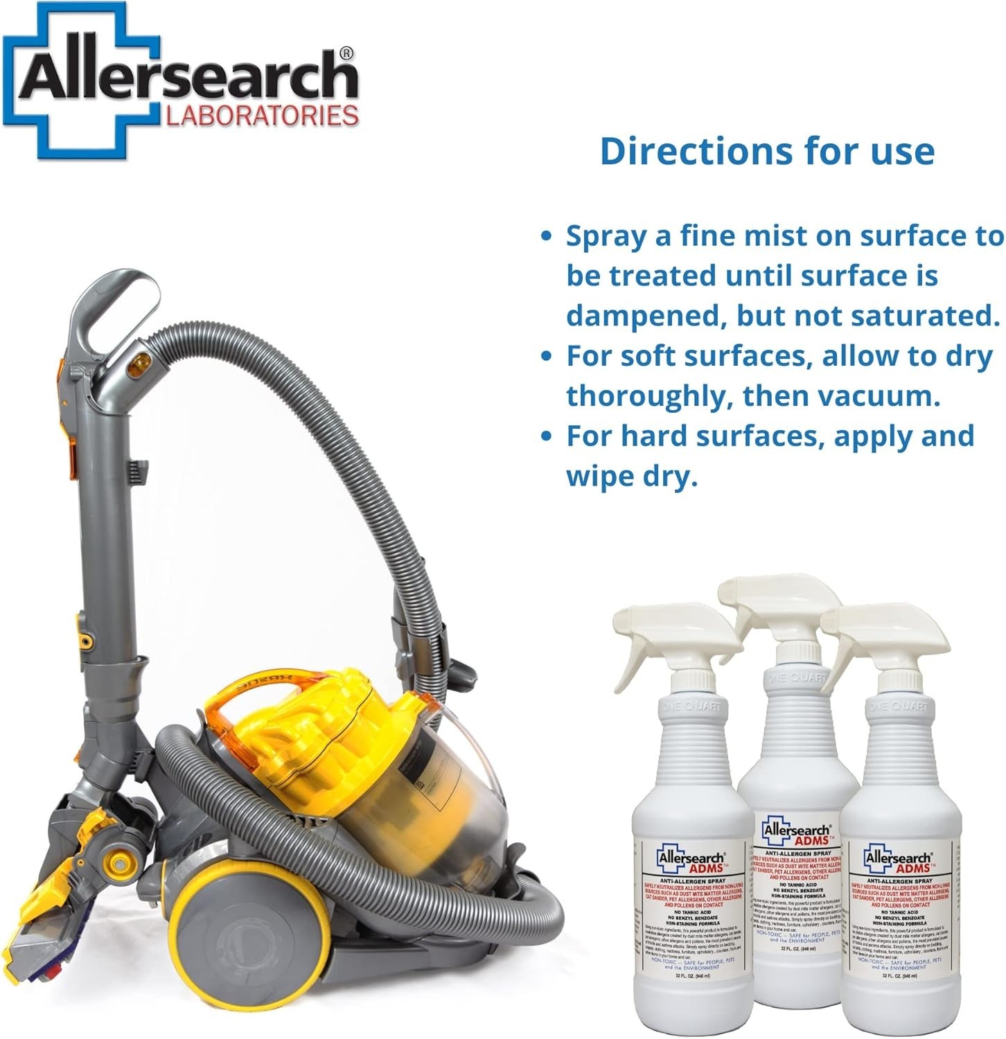 ADMS 32 oz Allergen Spray – Treats 600 sq ft with Long Lasting Protection