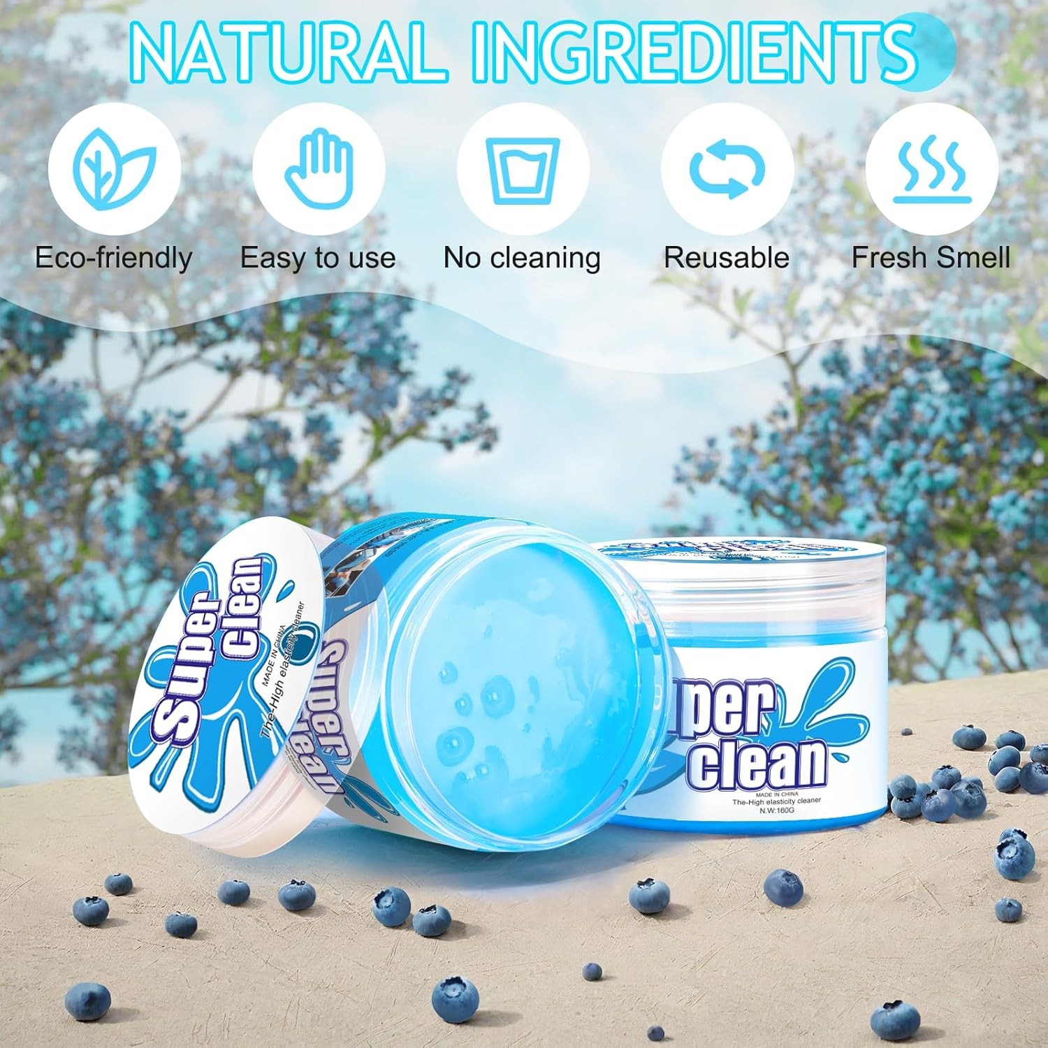 Car Cleaning Gel Cleaning Putty Interior Cleaner Slime Detai Color: Light Blue